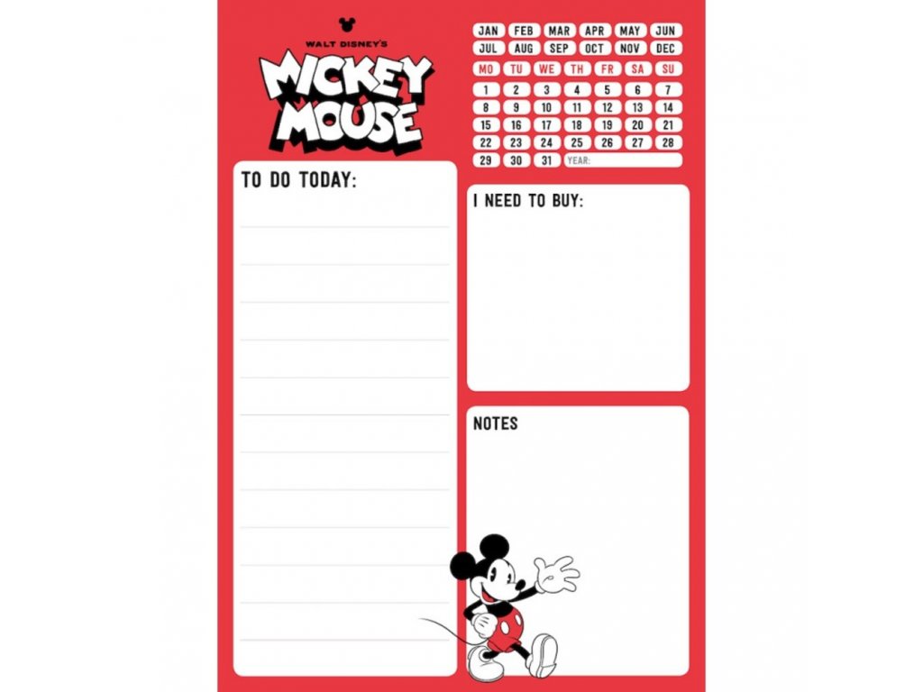 Mickey Mouse - Set zakladač,týždenný plánovač a blok PACK0139
