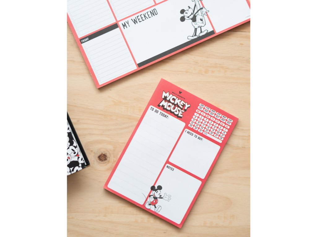 Mickey Mouse - Set zakladač,týždenný plánovač a blok PACK0139