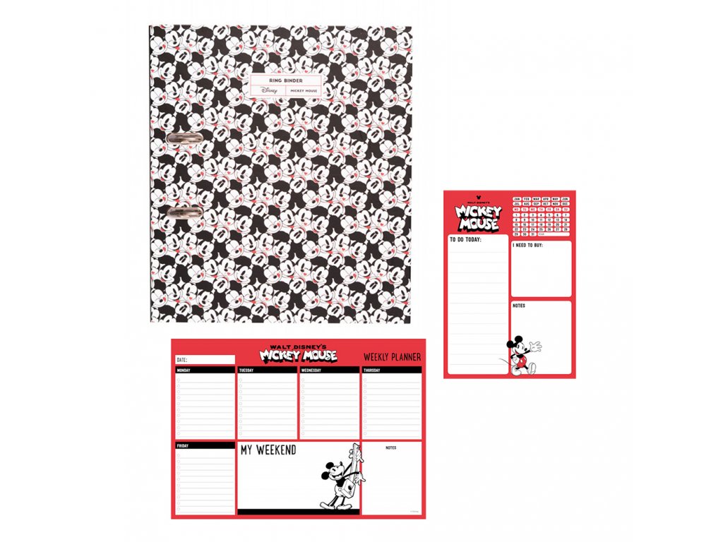 Mickey Mouse - Set zakladač,týždenný plánovač a blok PACK0139