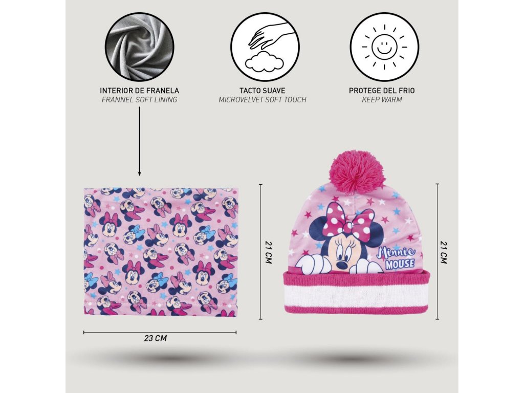 Minnie - Set čiapka,nákrčník a rukavice 2200007937
