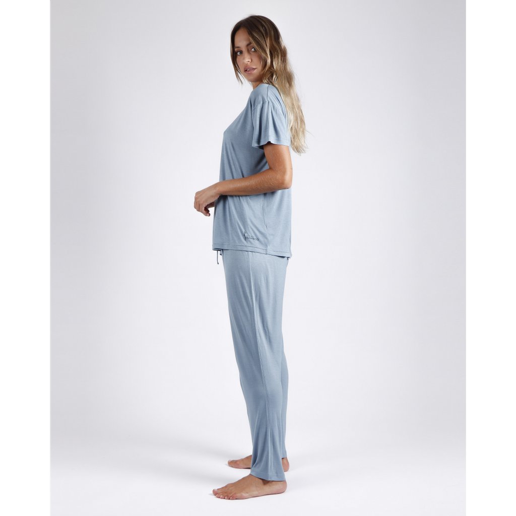 Bamboo - Dámske pyžamo z modalu s dlhými nohavicami modré 56126
