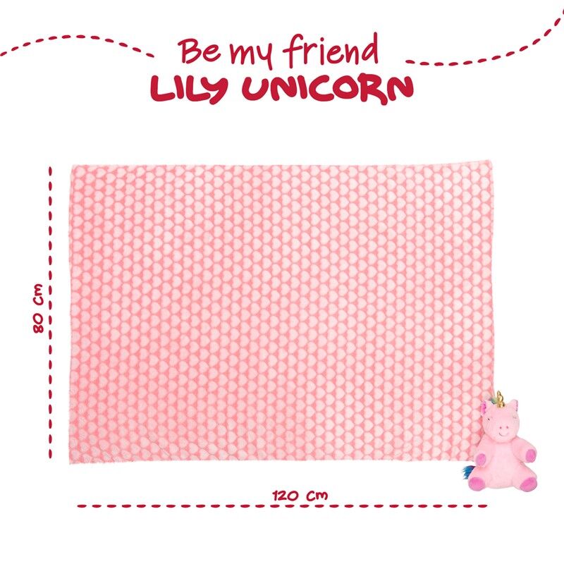 Perletti - Unicorn Lily - Plyšový jednorožec s dekou 120 x 80 cm 13069