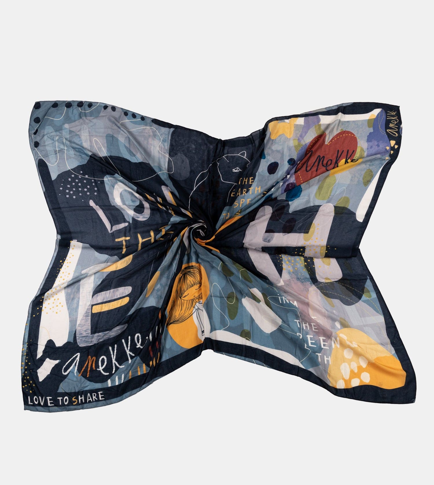 Anekke Pachamama Navy Blue - Plážová šatka 200 x 170 cm 36900-130P