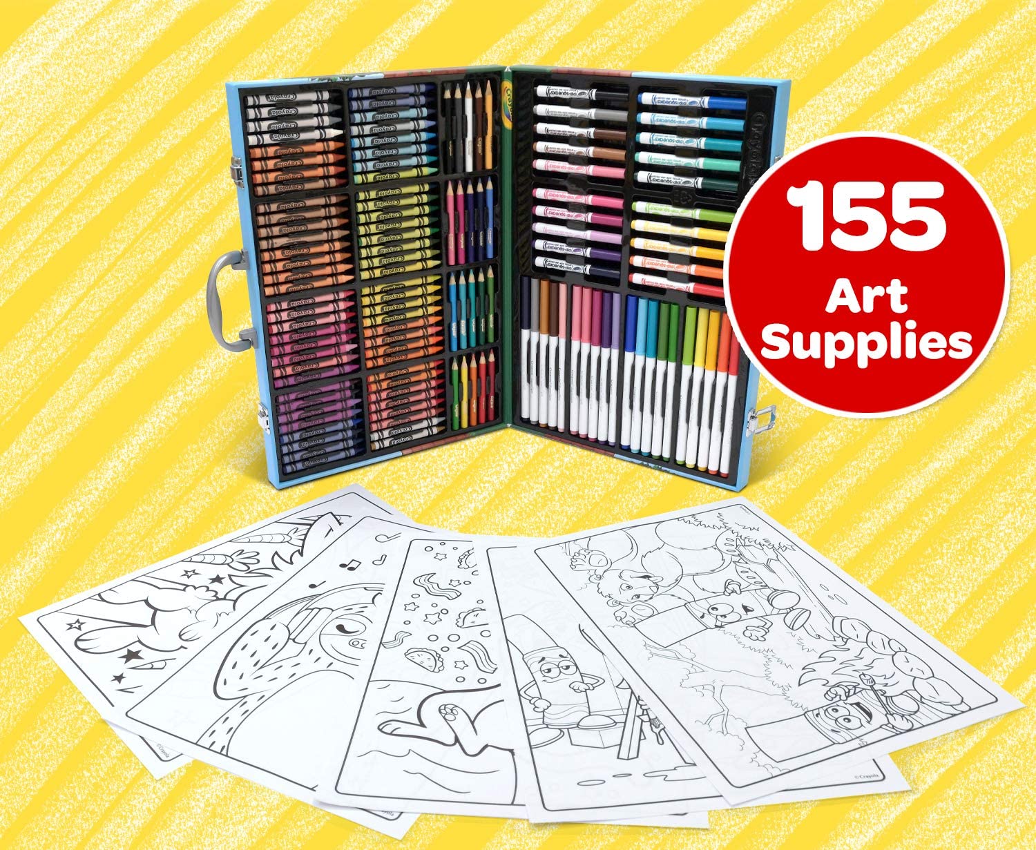 Crayola - Kufrík s pastelkami a fixkami 155ks 22876