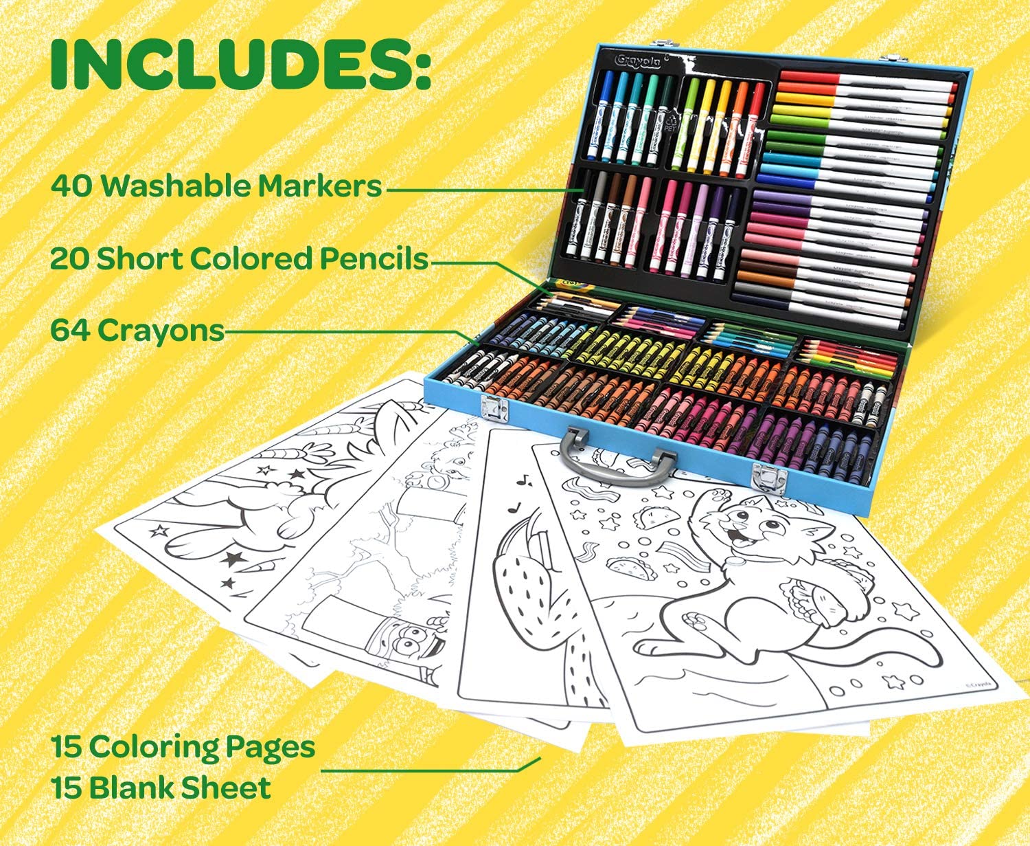 Crayola - Kufrík s pastelkami a fixkami 155ks 22876