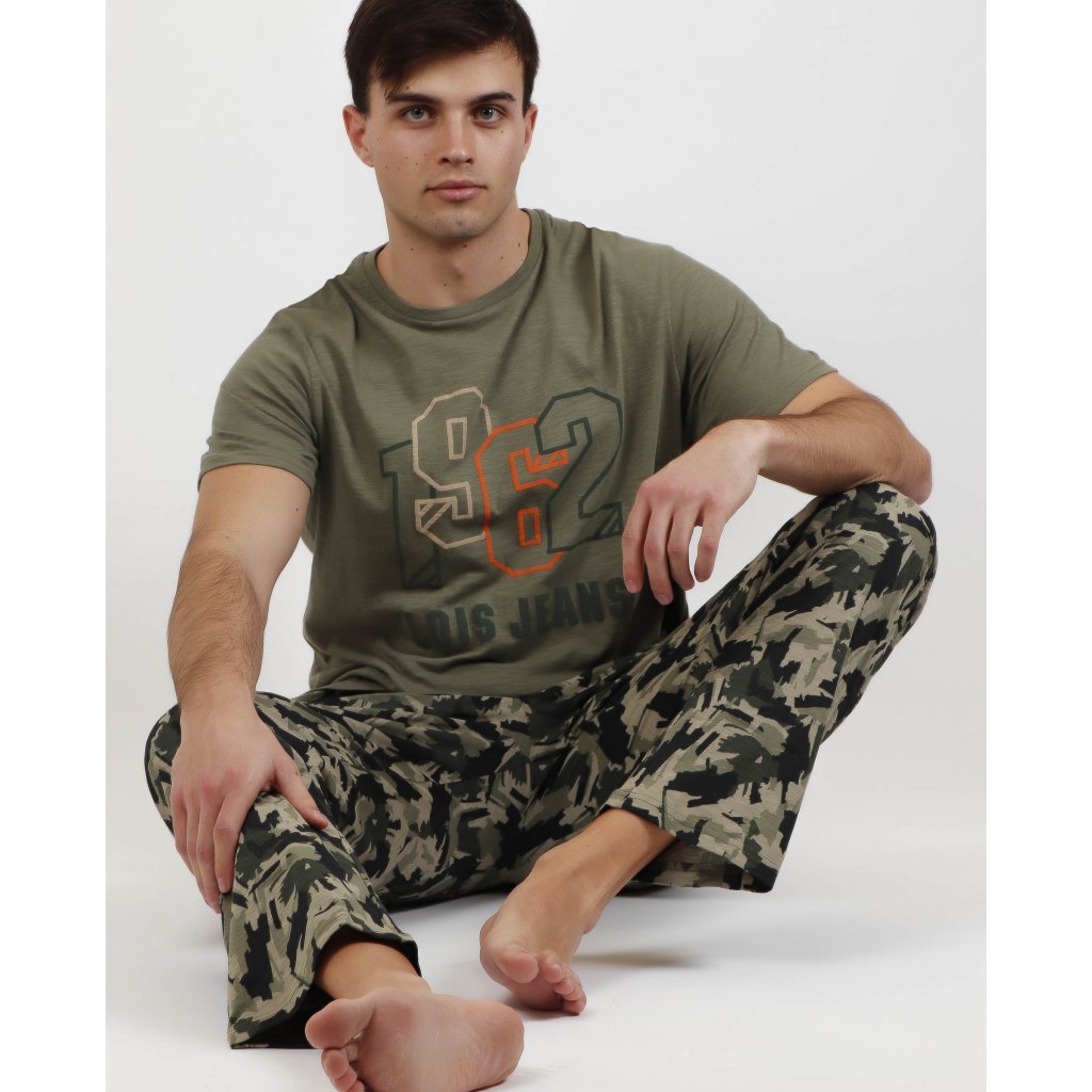 Green - Pánske pyžamo s dlhými nohavicami 55388