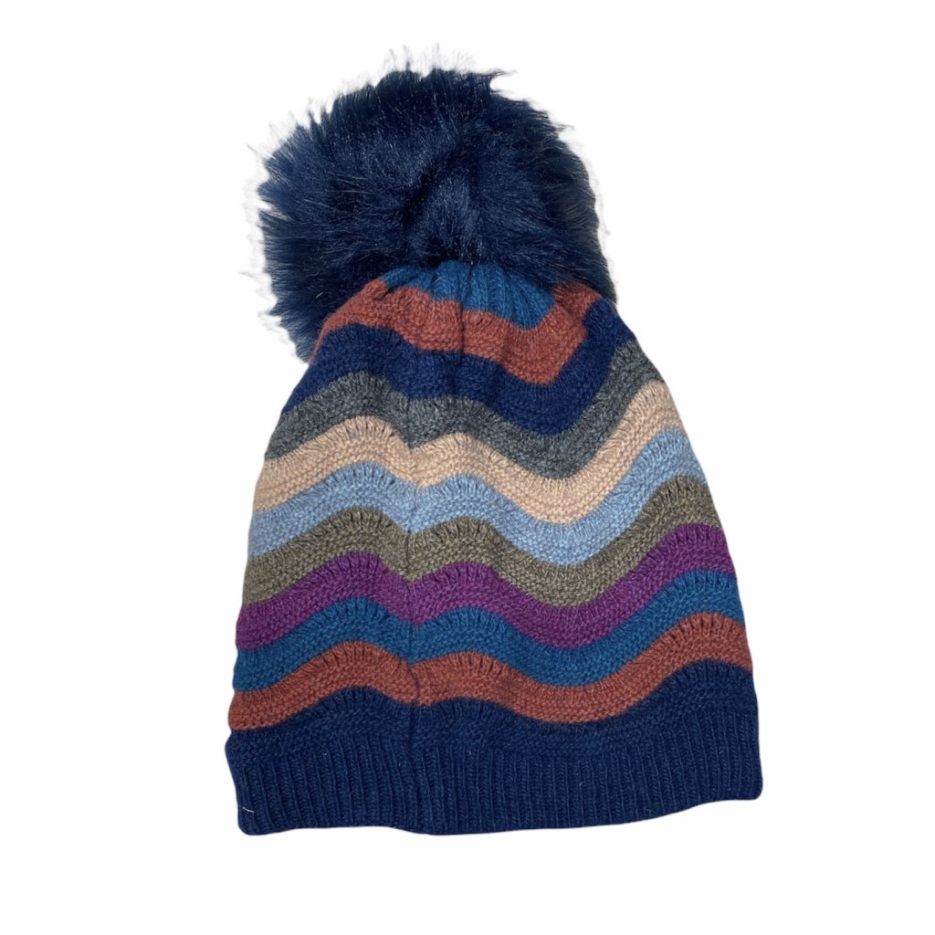Admas - Set dámska zimná čiapka s brmbolcom, rukavice a šál modrý 59068