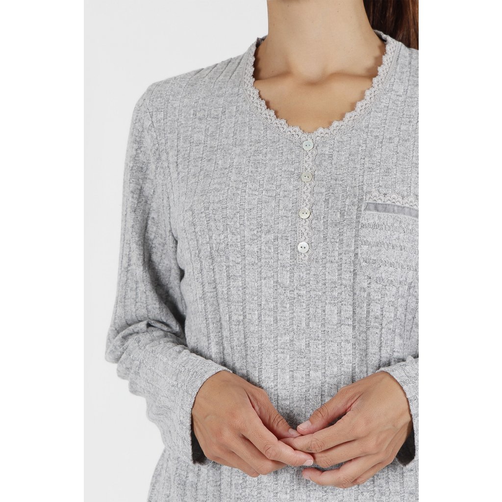 Forest - Dámske pyžamo dlhé sivé 54576-0