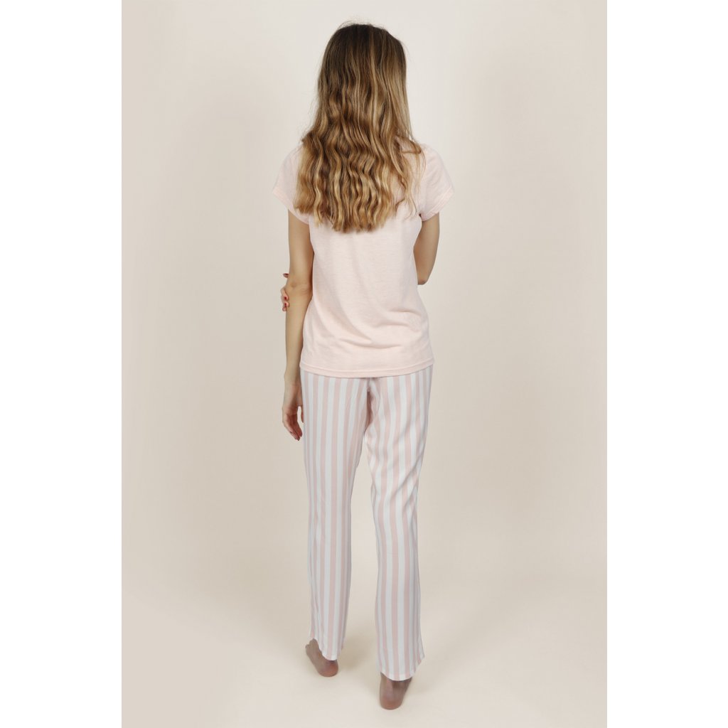 Stripes - Dámske pyžamo s dlhými nohavicami ružové 54195R