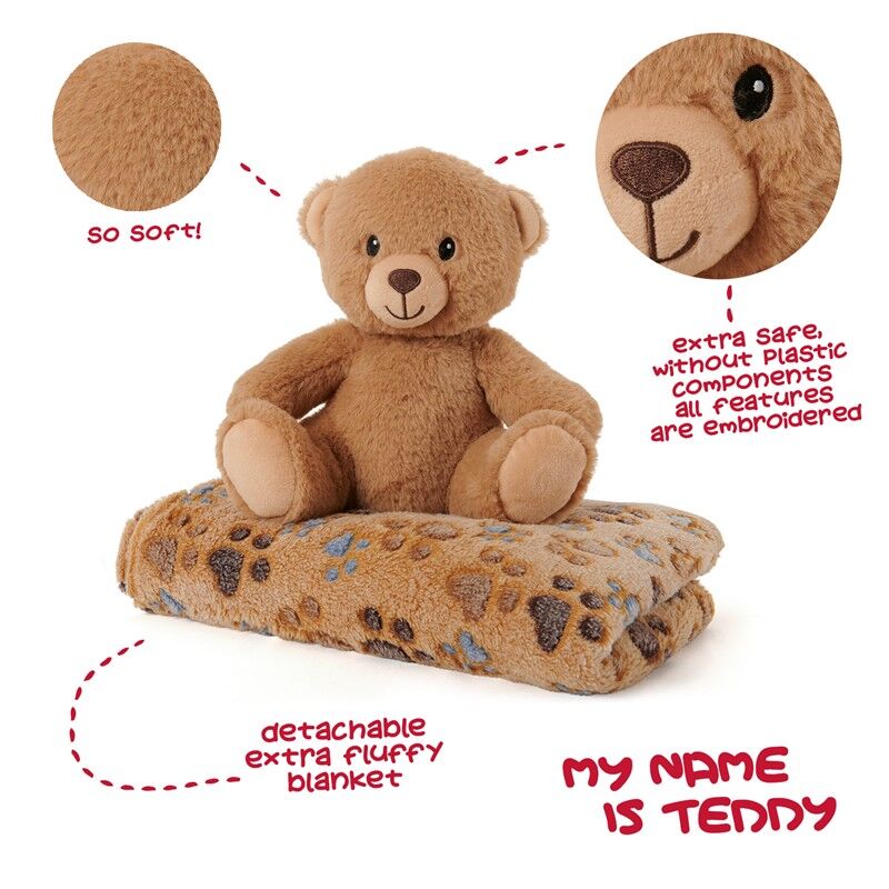 Perletti - Macko Teddy - Plyšový macko s dekou 120 x 80 cm 13066