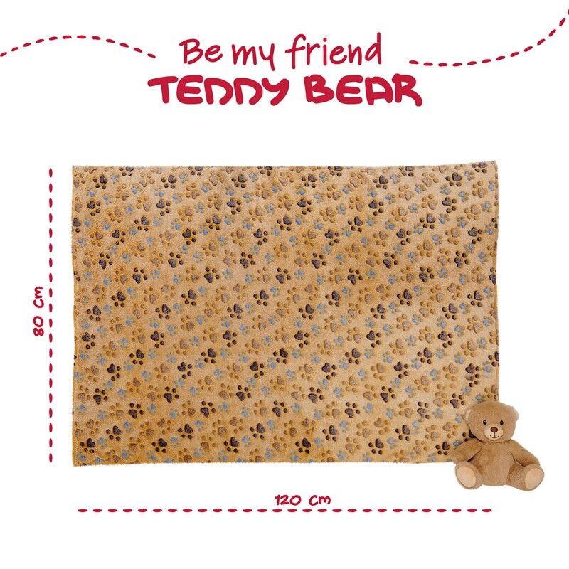 Perletti - Macko Teddy - Plyšový macko s dekou 120 x 80 cm 13066