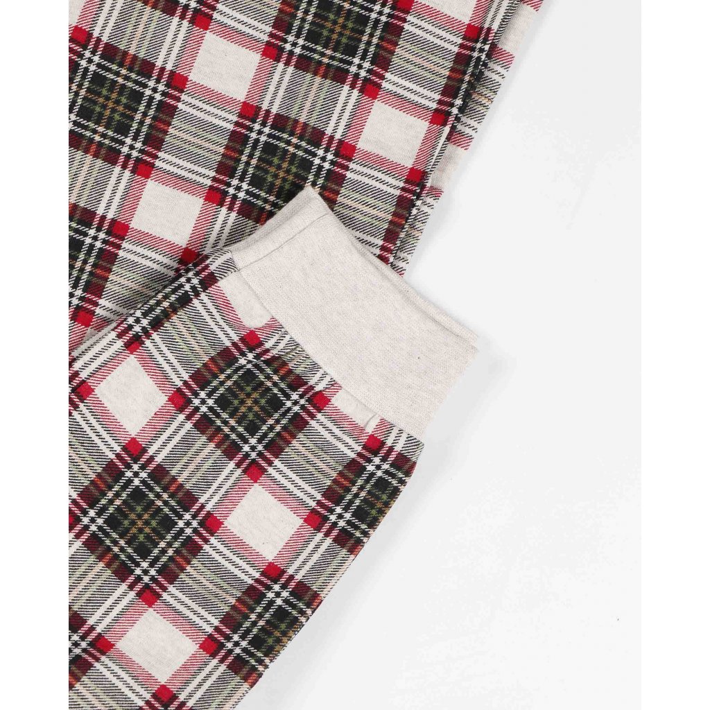 Santoro Gorjuss - Christmas Wish - Dievčenské pyžamo dlhé s károvanými nohavicami béžovo-zelené 55599