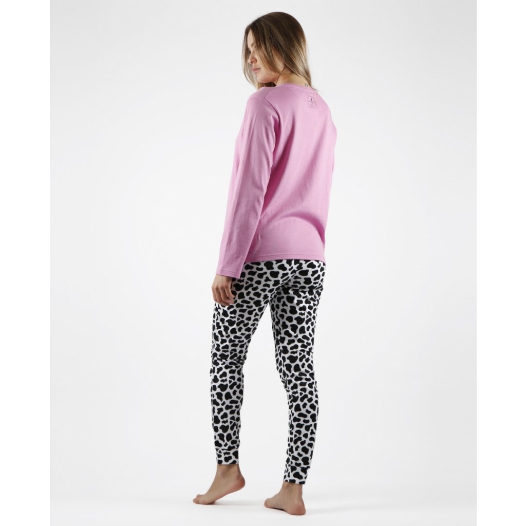 Santoro Gorjuss - Northern Lights - Dámske pyžamo dlhé ružovo-čierne 56609