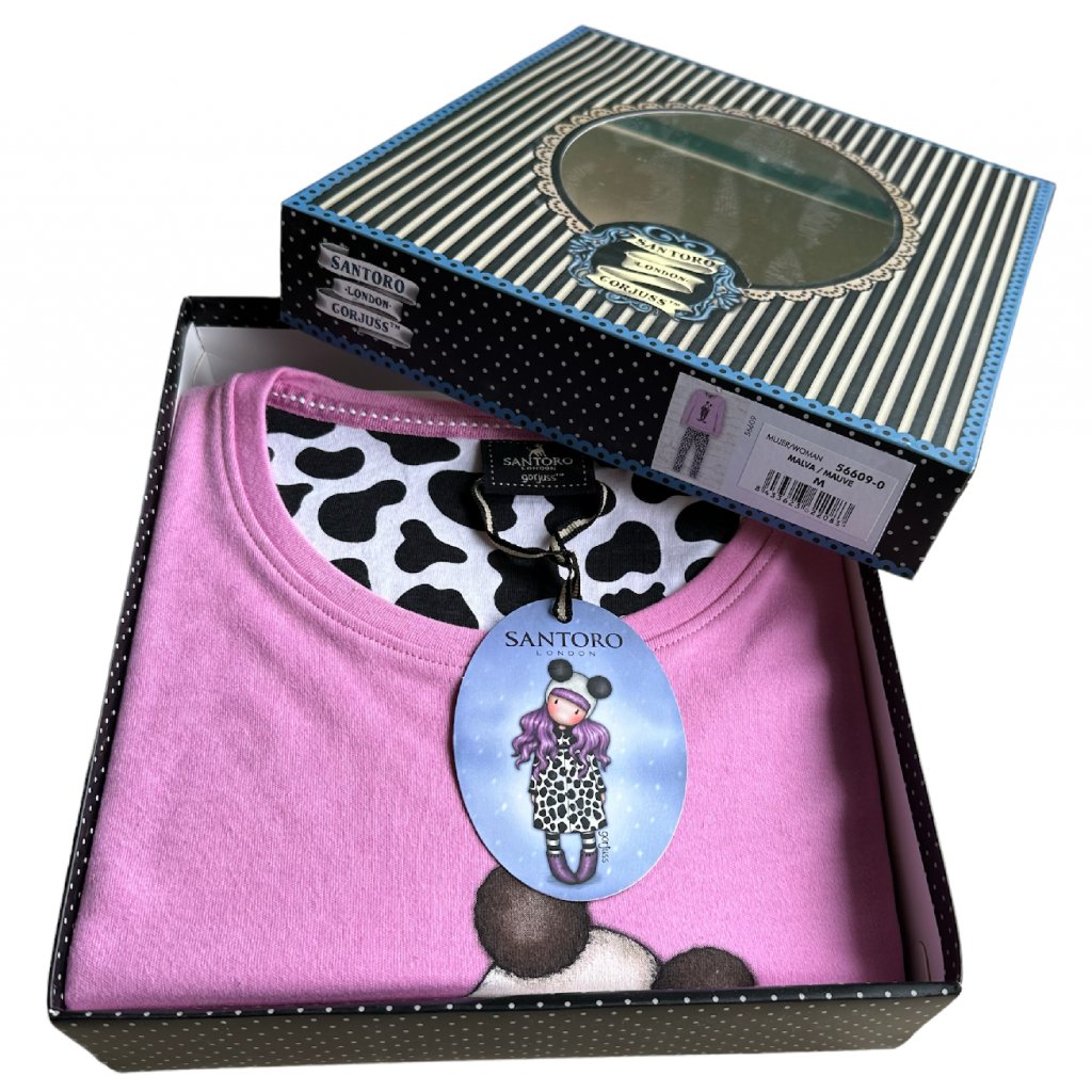 Santoro Gorjuss - Northern Lights - Dámske pyžamo dlhé ružovo-čierne 56609