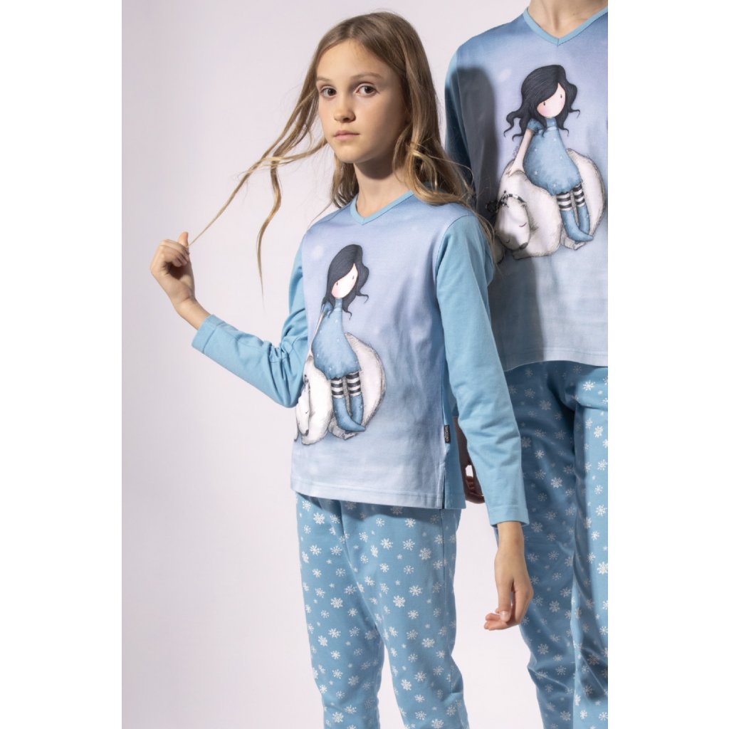Santoro Gorjuss - Winter Friend - Dievčenské pyžamo dlhé modré 54495-0