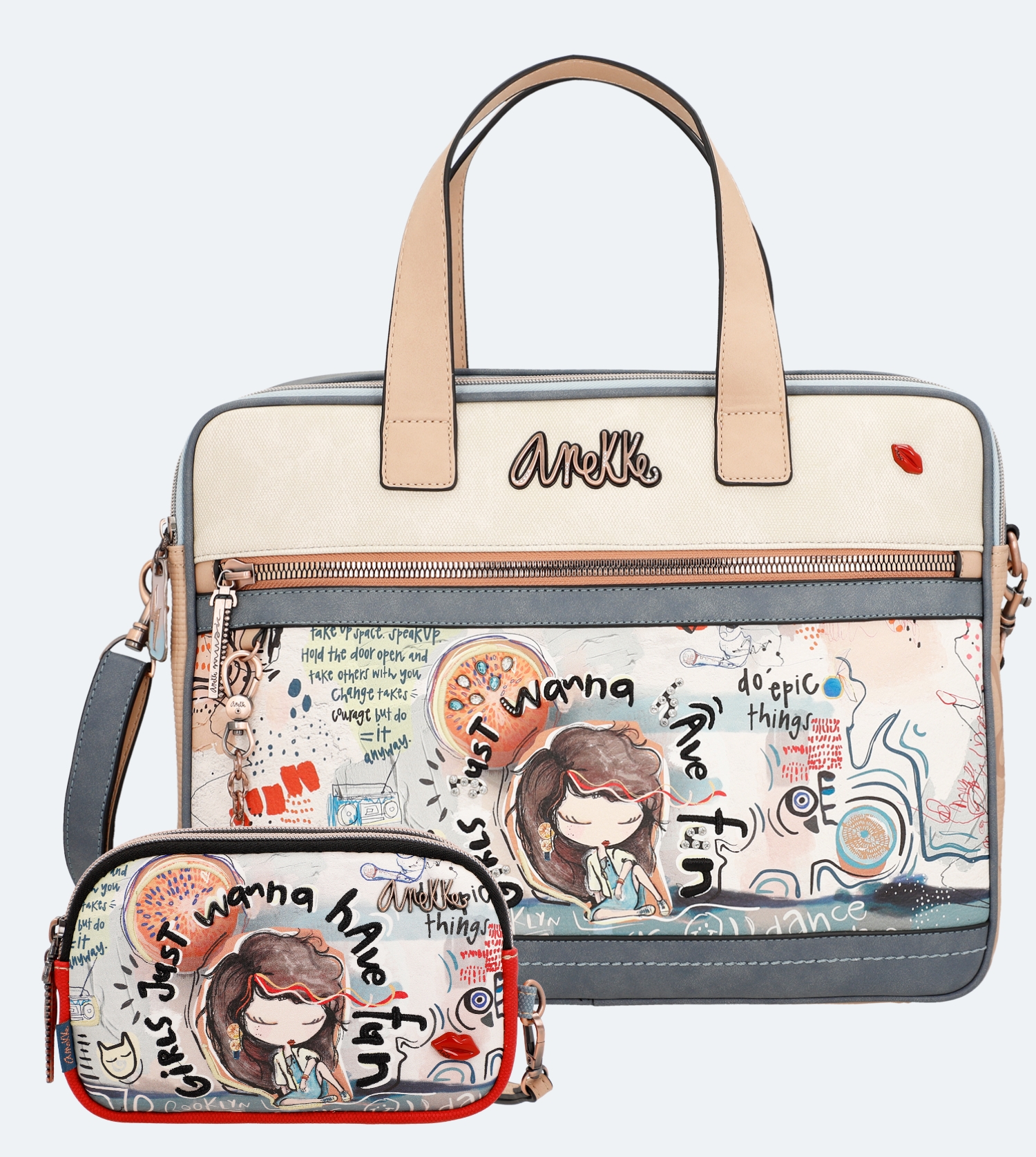  Anekke Fun & Music - Set taška na notebook + kozmetická taška 34806-113/34807-378