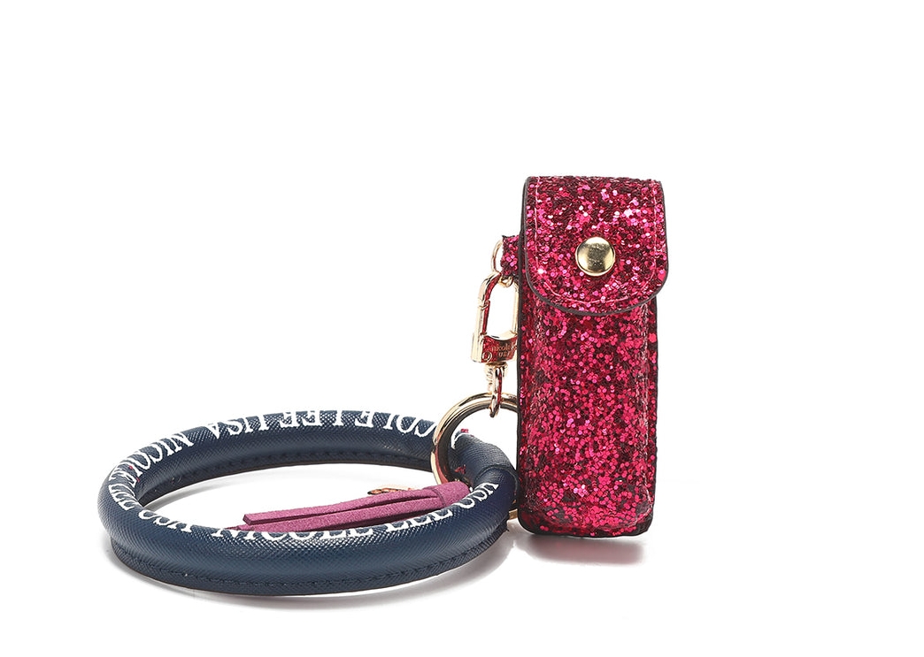 NICOLE LEE Puzdro na rúž/kľúčenka Glitter GTR7468-HOTPINK