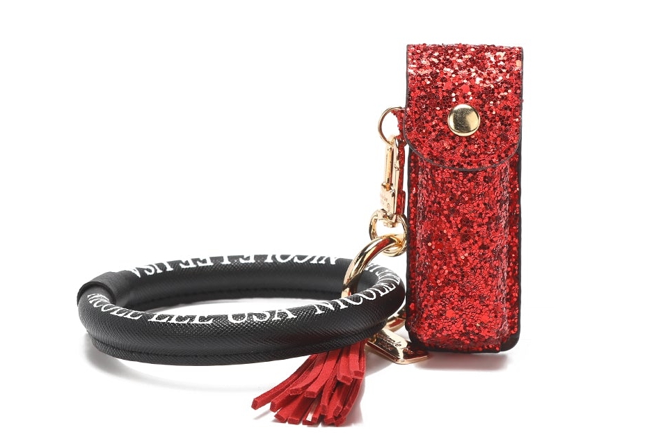 NICOLE LEE Puzdro na rúž/kľúčenka Glitter GTR7468-RED
