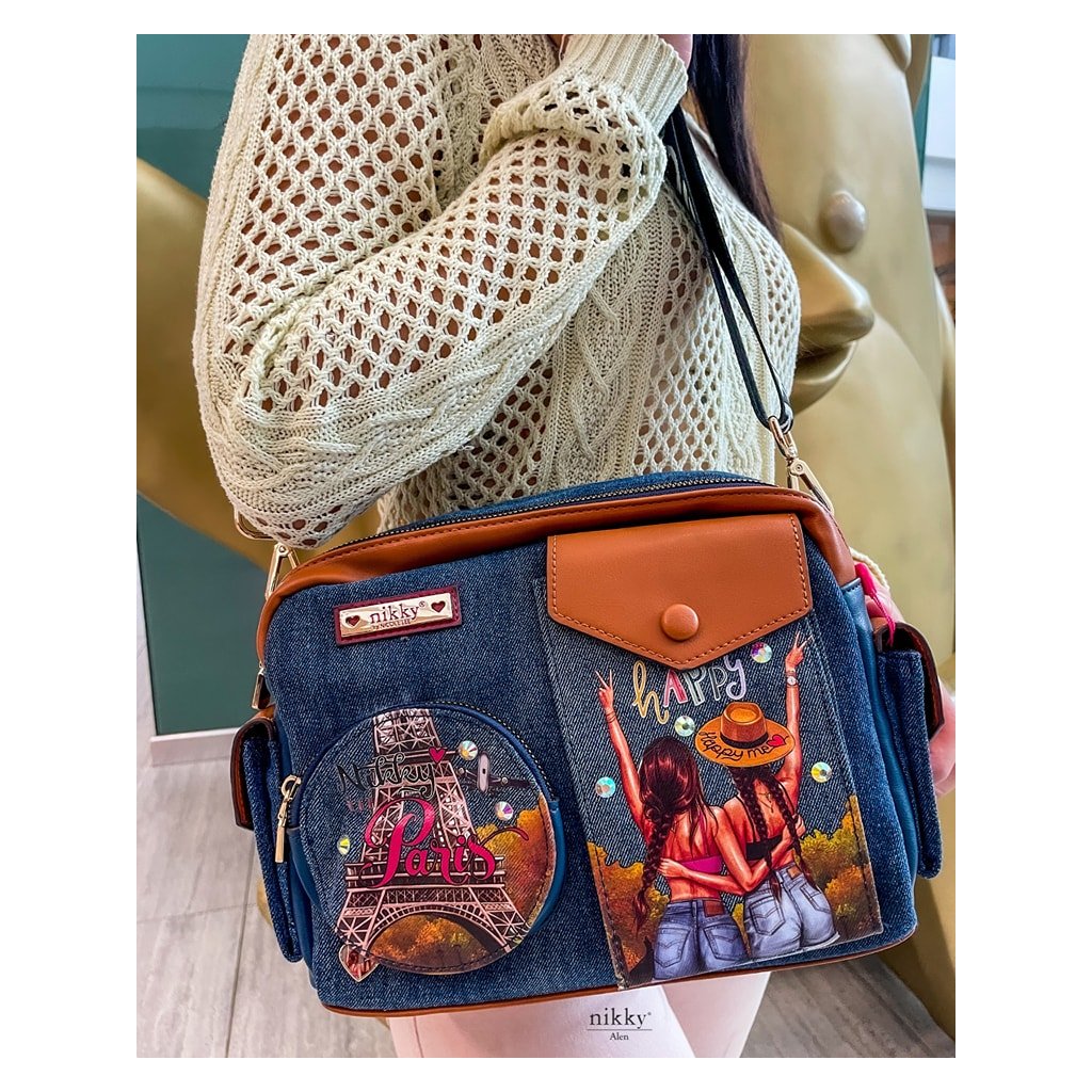 NIKKY by Nicole Lee denimová crossbody kabelka The Happy Together NK11019D-THT