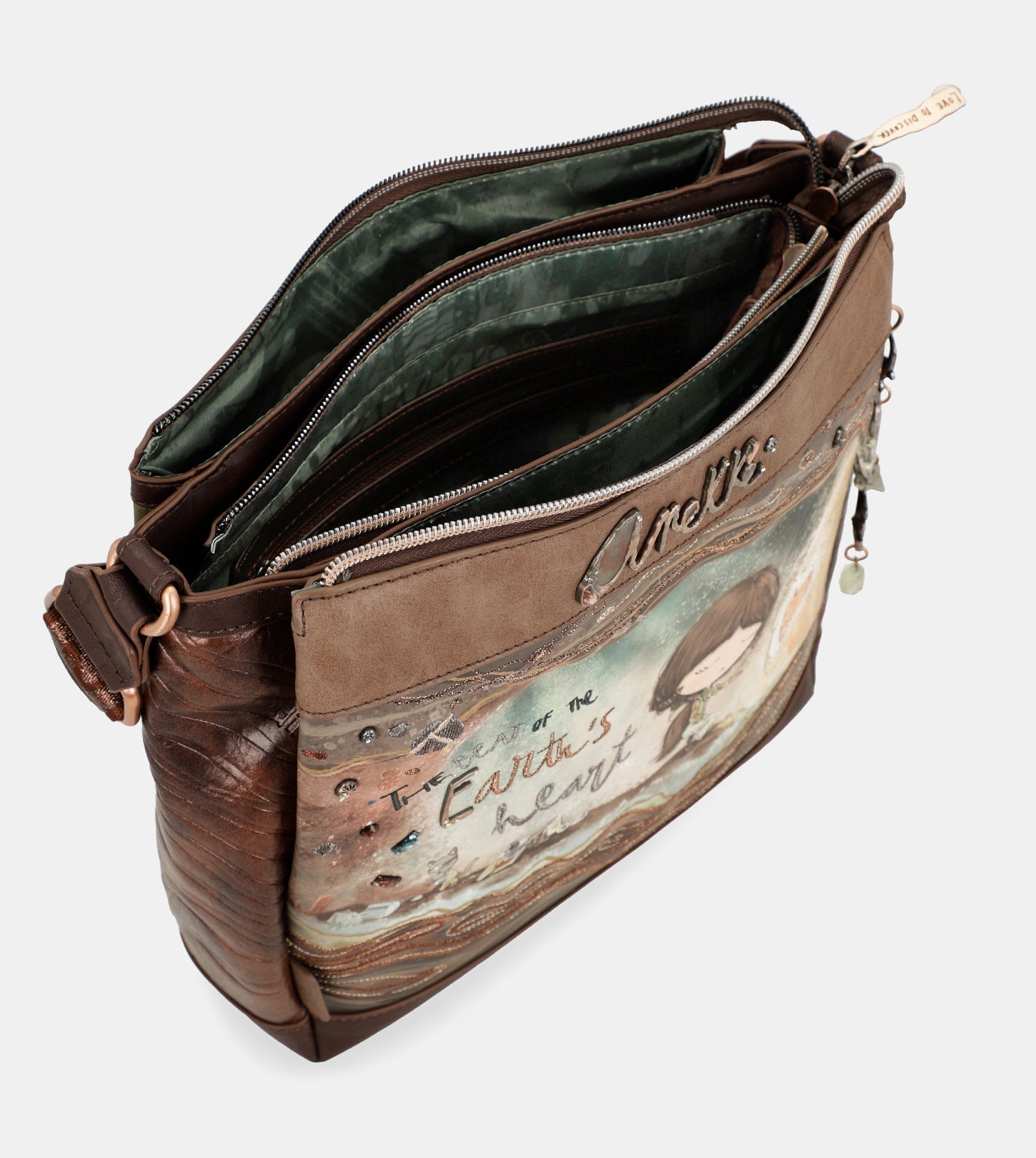 Anekke Core hnedá crossbody kabelka s priehradkami 39803-039