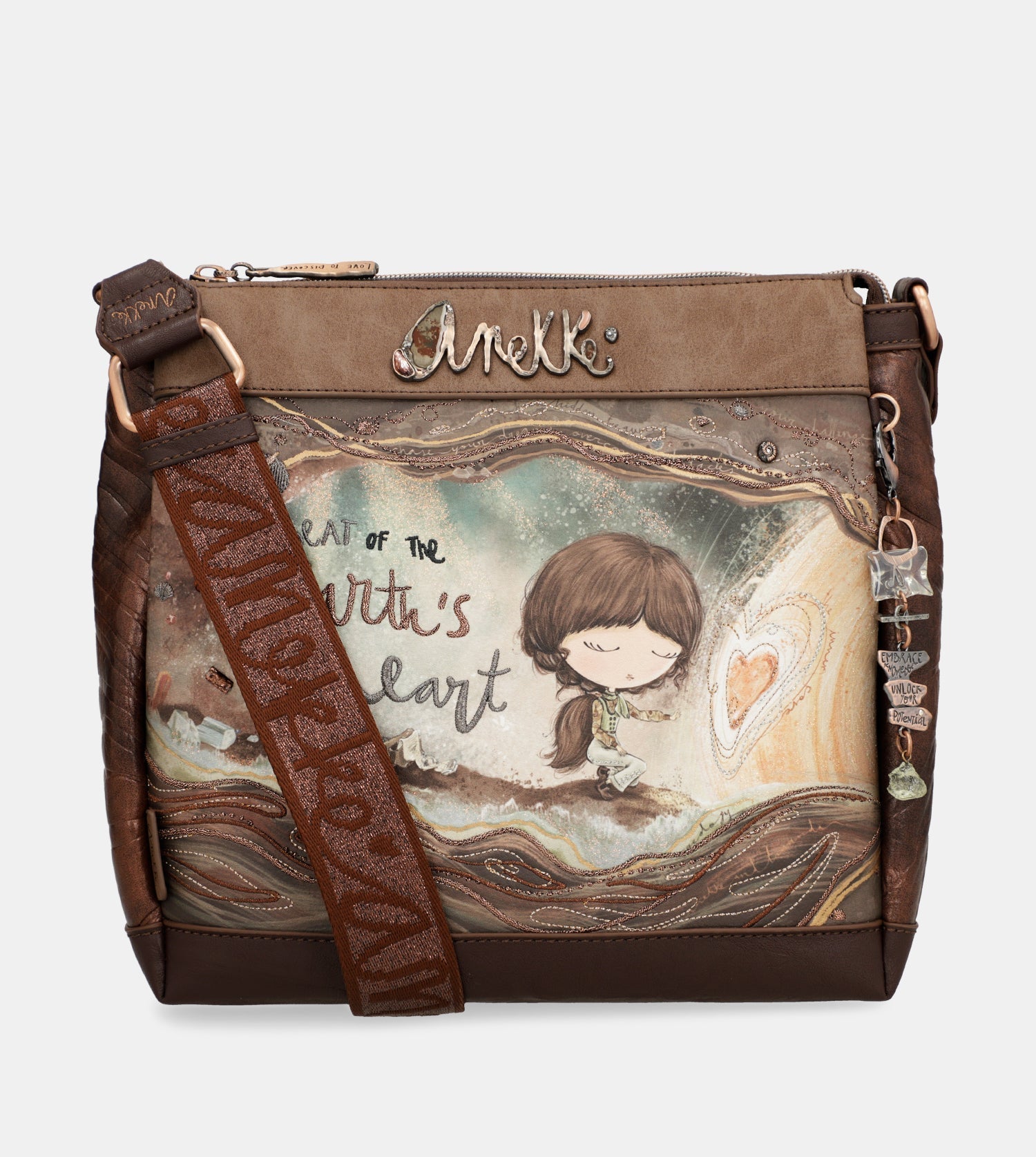 Anekke Core hnedá crossbody kabelka s priehradkami 39803-039