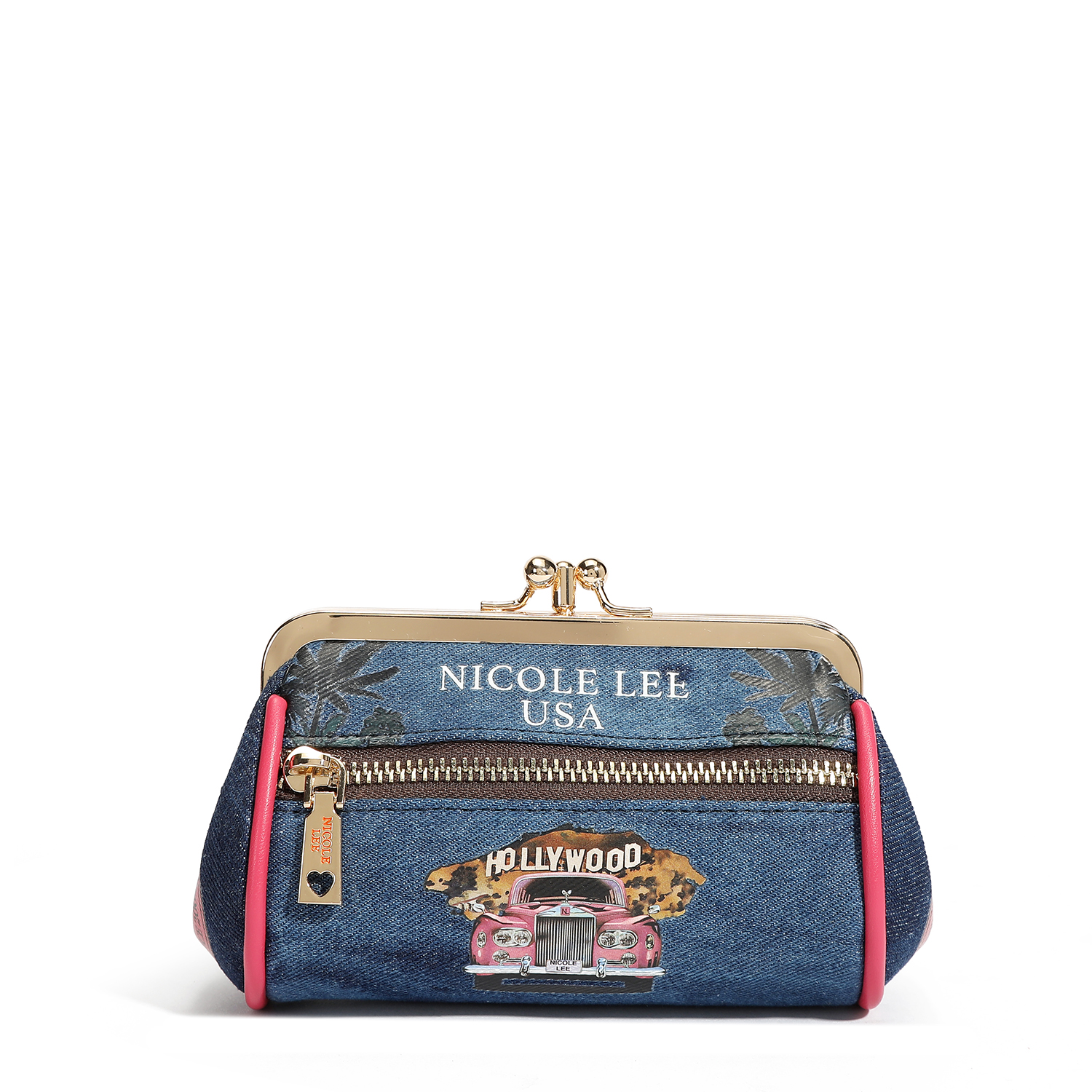 NICOLE LEE denimové kozmetické puzdro s retro sponou Hollywood Drive CP6614D-HD