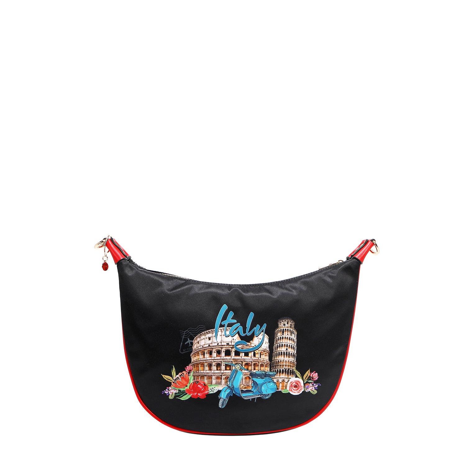 NICOLE LEE crossbody kabelka čierna so širokým popruhom Martha Travels Italy MTI17221