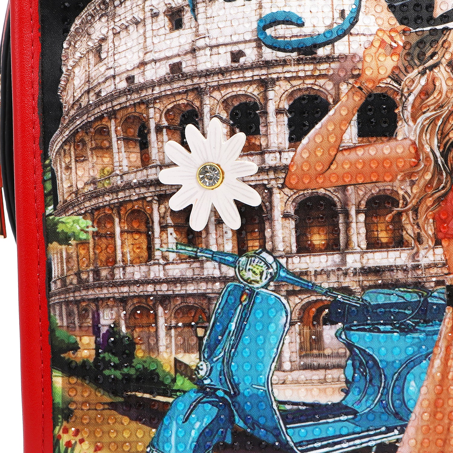 NICOLE LEE crossbody kabelka čierna so širokým popruhom Martha Travels Italy MTI17221
