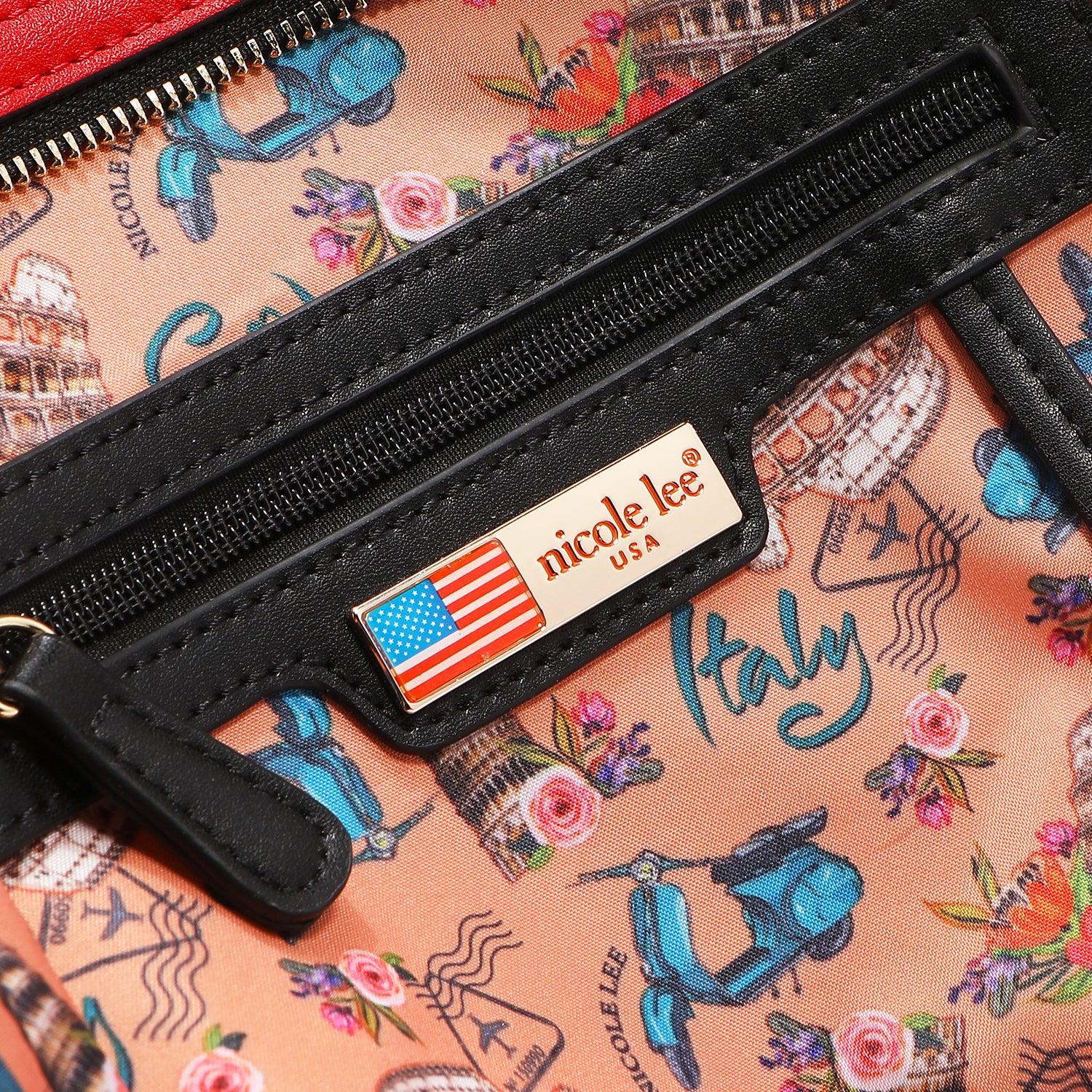 NICOLE LEE čierna crossbody kabelka s priehradkami Martha Travels Italy MTI17218