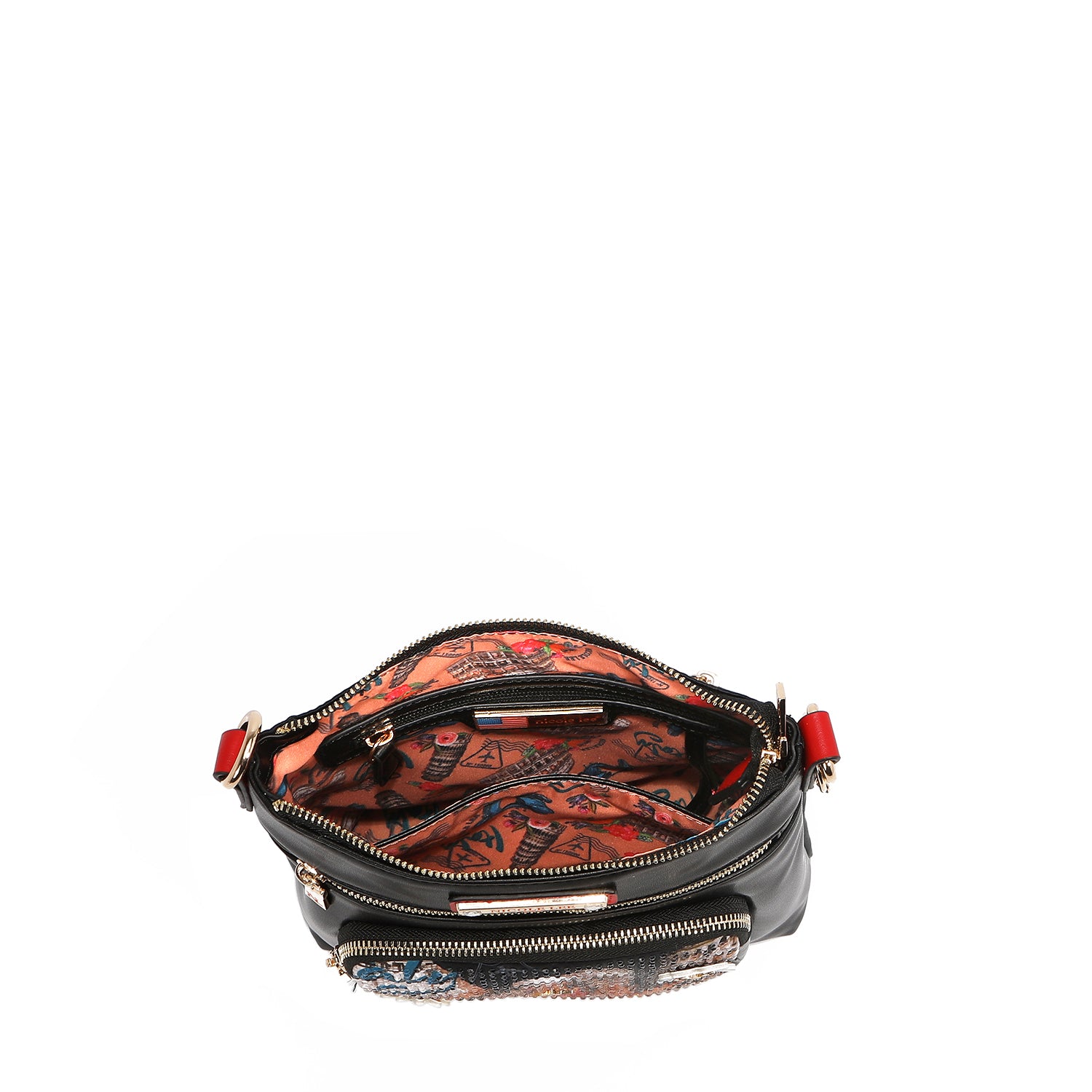 NICOLE LEE čierna crossbody kabelka so širokým popruhom Martha Travels Italy MTI17217