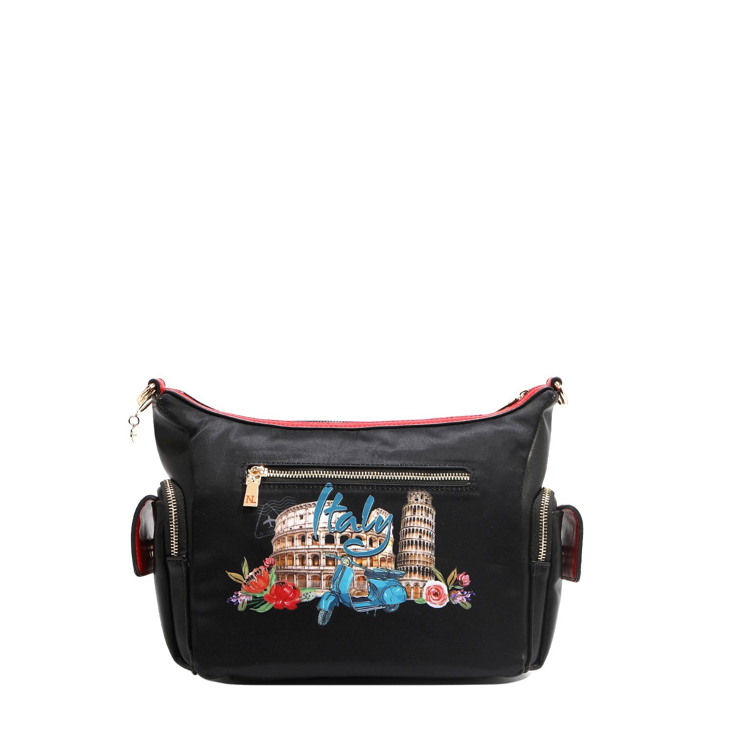 NICOLE LEE priestranná crossbody kabelka čierna Martha Travels Italy MTI17216