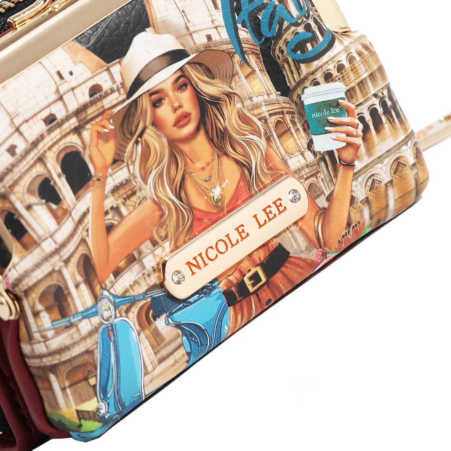 NICOLE LEE peňaženka na mince 2v1 Martha Travels Italy PRT7451-MTI