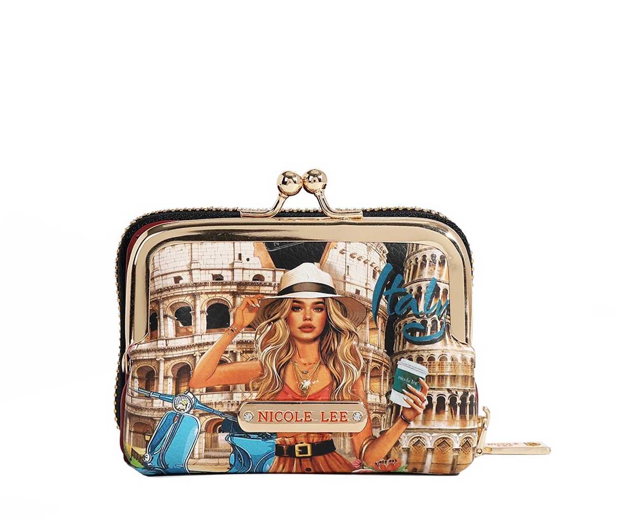 NICOLE LEE peňaženka na mince 2v1 Martha Travels Italy PRT7451-MTI