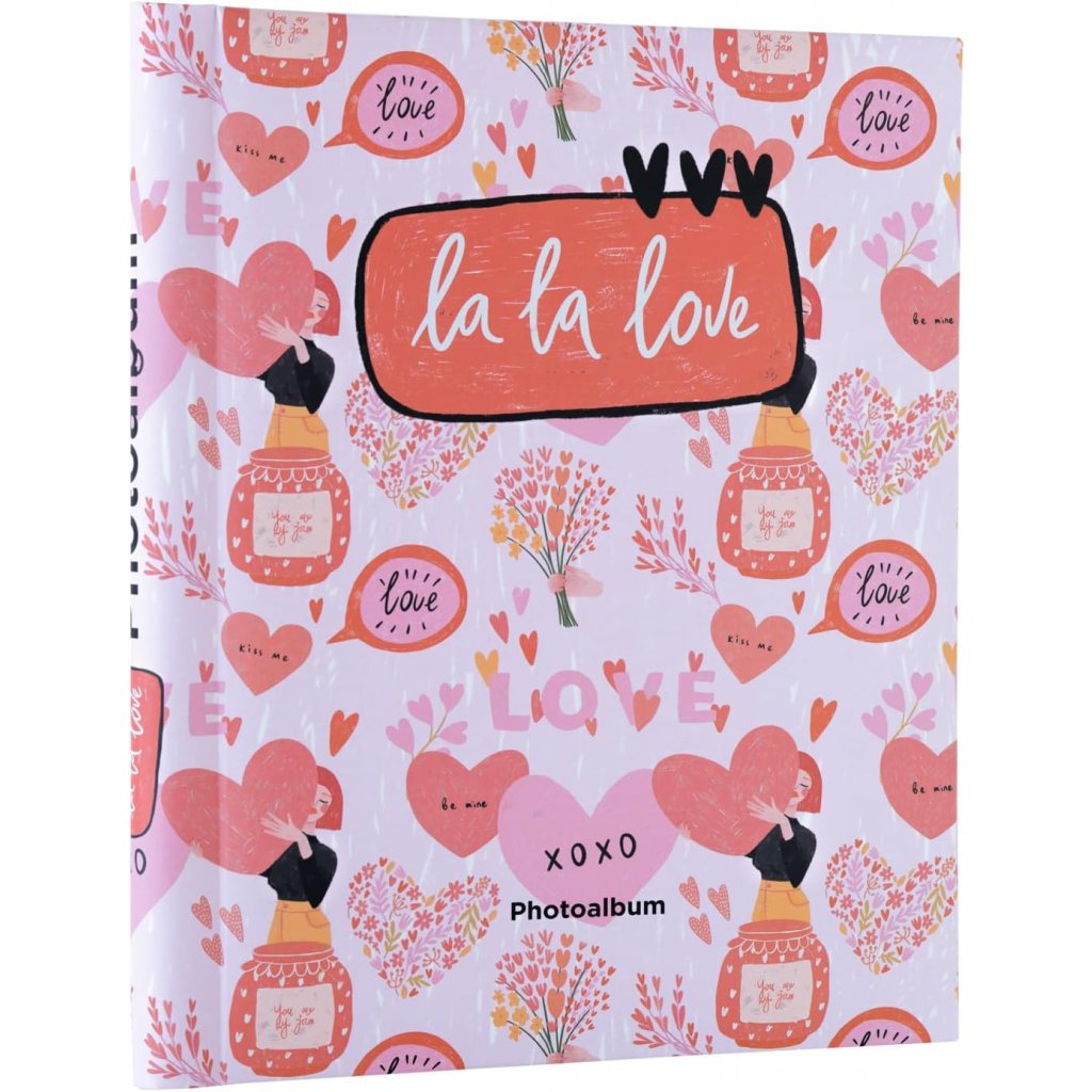 Valentine ružový fotoalbum so srdiečkami veľkosť A4/30 strán AF243214