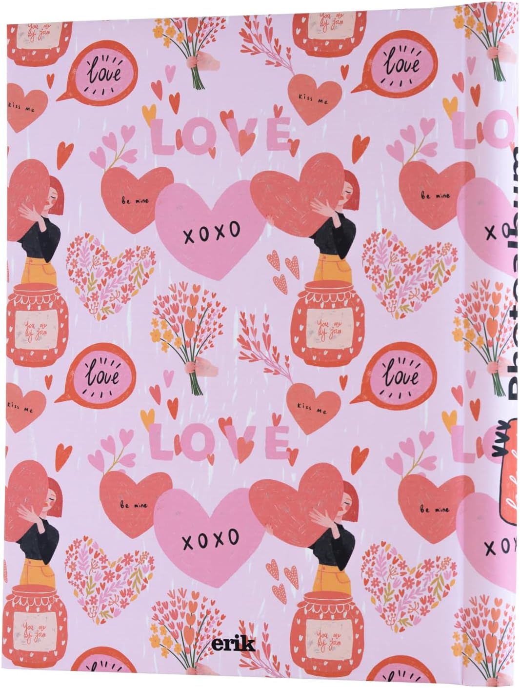 Valentine ružový fotoalbum so srdiečkami veľkosť A4/30 strán AF243214