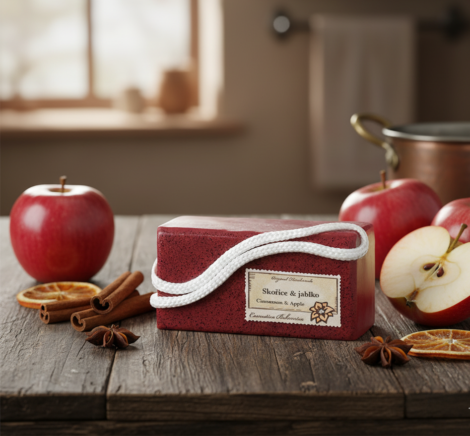Glycerínové závesné mydlo - Škorica a jablko 200g