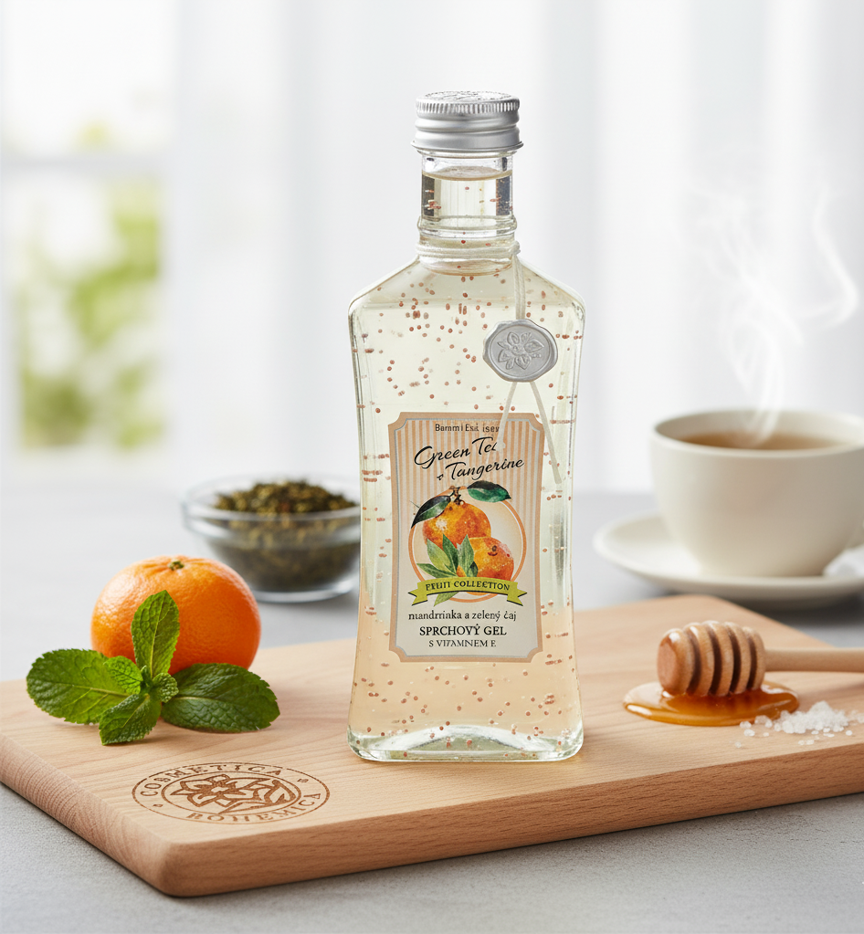Sprchový gél s vitamínovými guličkami - mandarínka a zelený čaj 250ml
