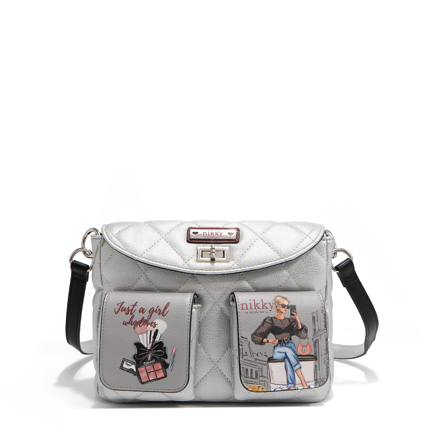 NIKKY by Nicole Lee strieborná crossbody kabelka Urban Coffee Dream NK12917-UCD