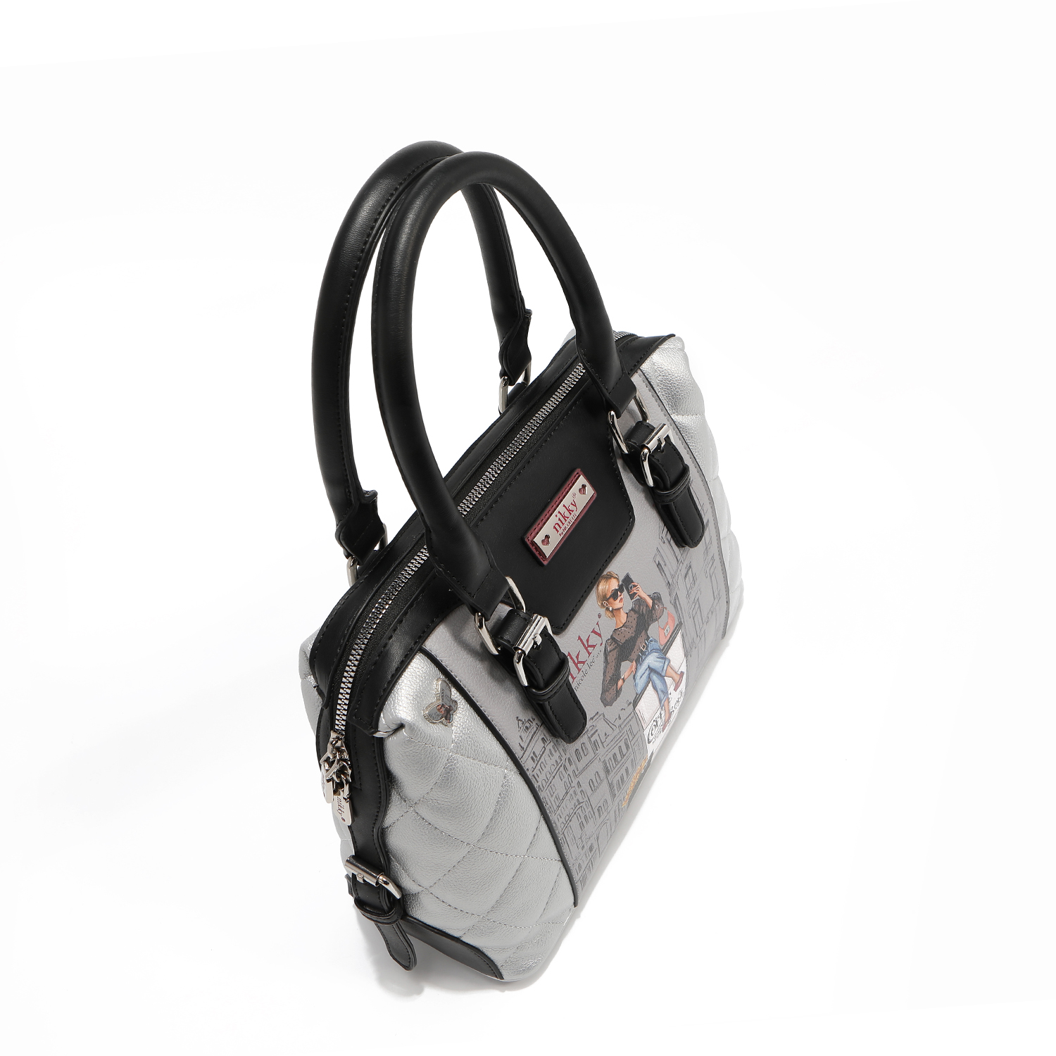 NIKKY by Nicole Lee strieborná kabelka do ruky Urban Coffee Dream NK12916-UCD
