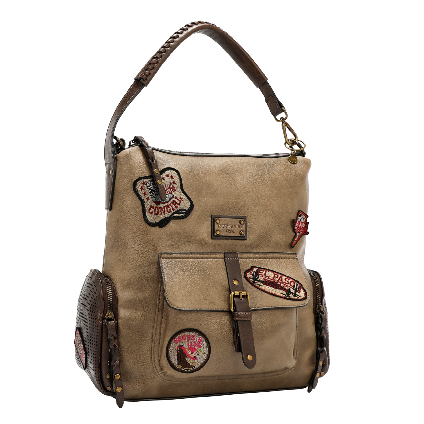NICOLE LEE dámska kabelka Vintage Patch P17468TAUPE