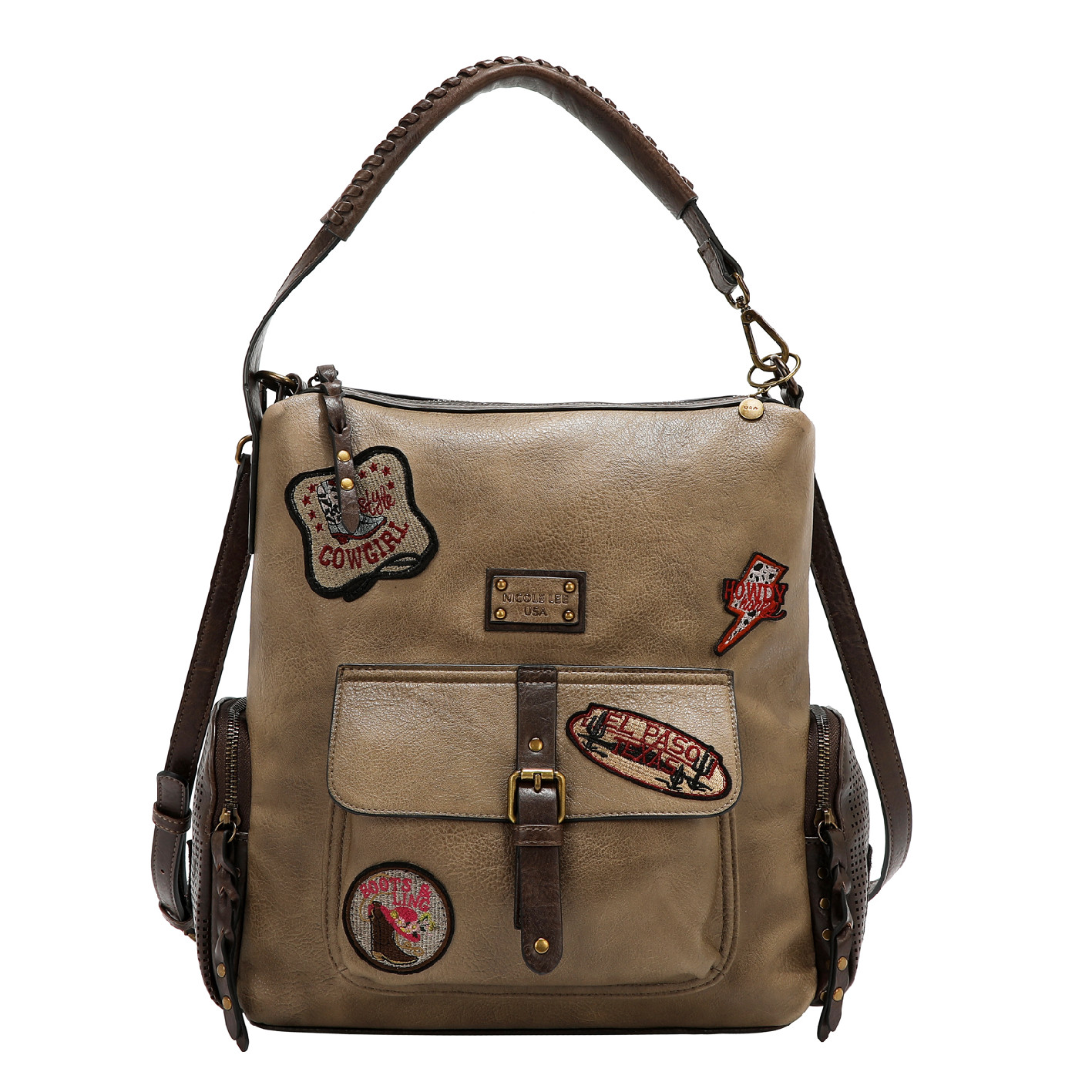 NICOLE LEE dámska kabelka Vintage Patch P17468TAUPE