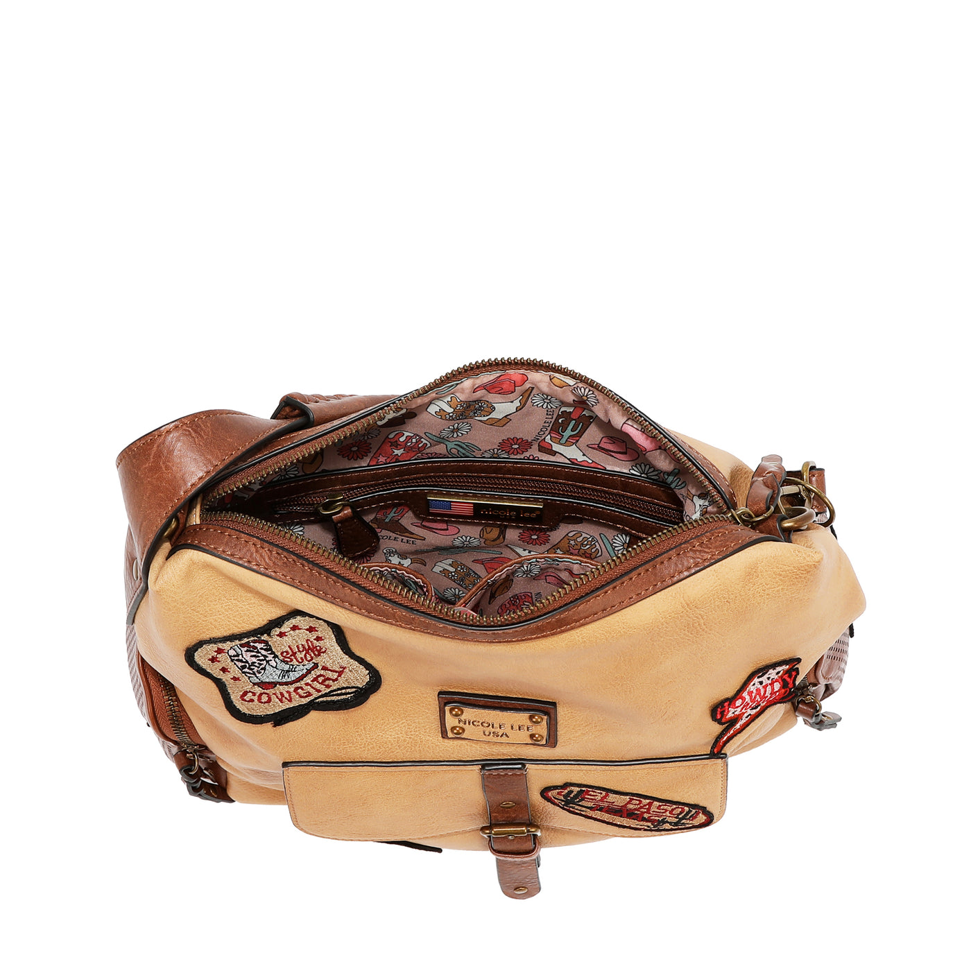 NICOLE LEE dámska kabelka Vintage Patch P17468TAUPE