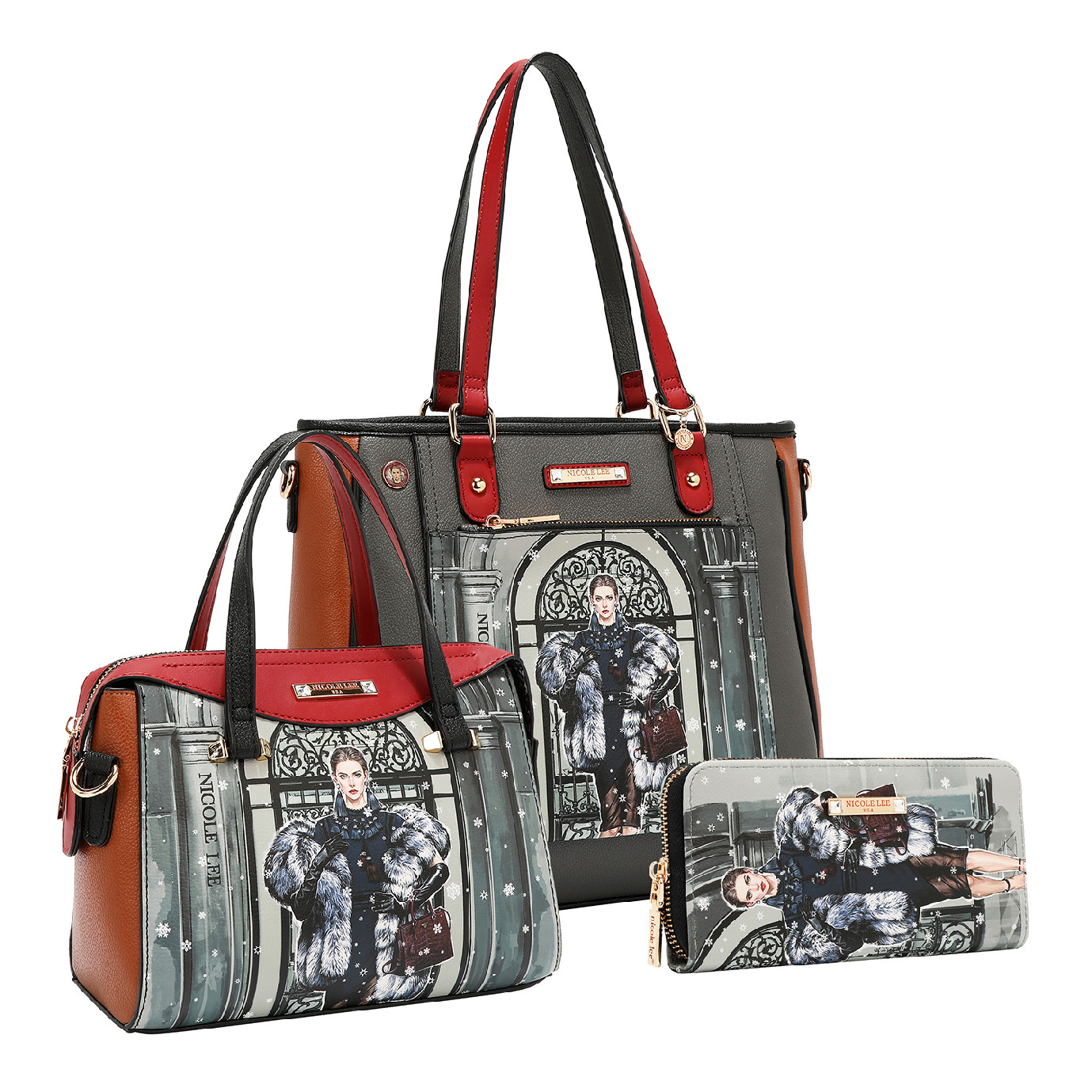 NICOLE LEE set kabeliek a peňaženky Moda Snowflake SET17465