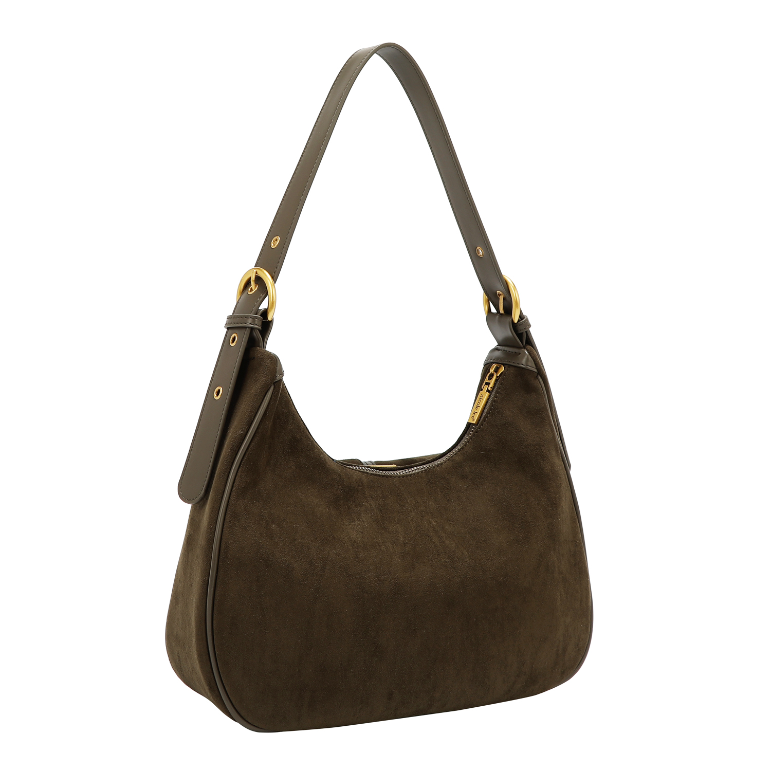 NICOLE LEE olivová semišová kabelka na plece Floral Leaf P17498OLIVE