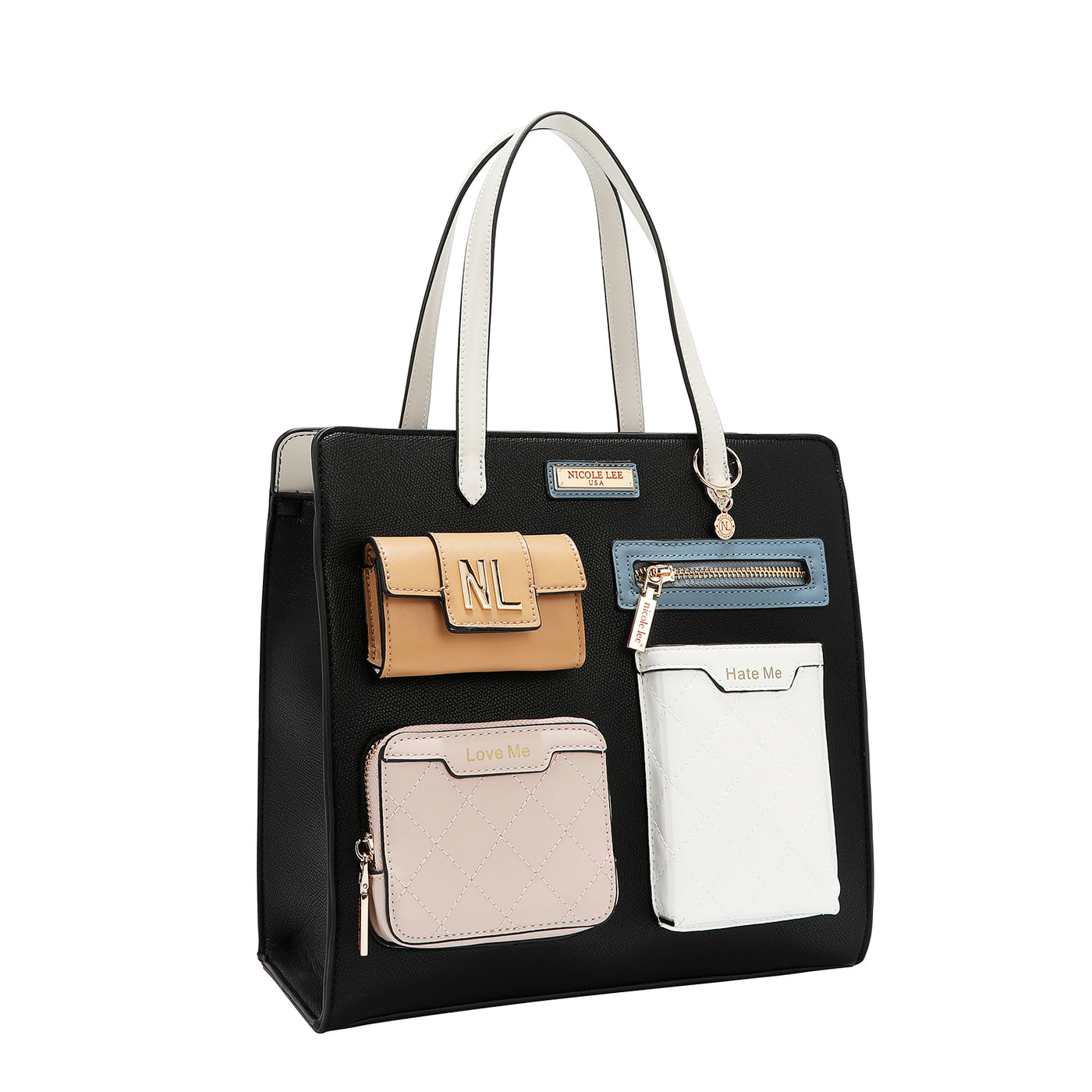 NICOLE LEE čierna kabelka do ruky Colorblock P17488BLACK