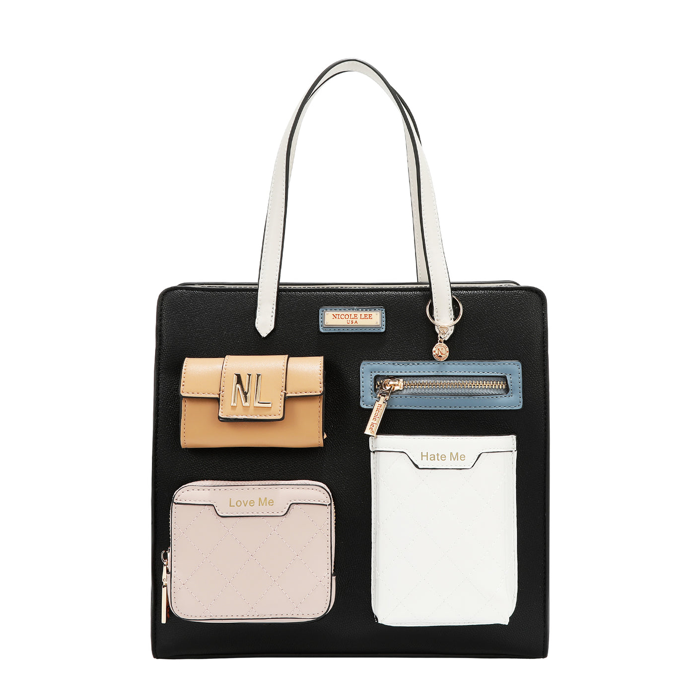 NICOLE LEE čierna kabelka do ruky Colorblock P17488BLACK