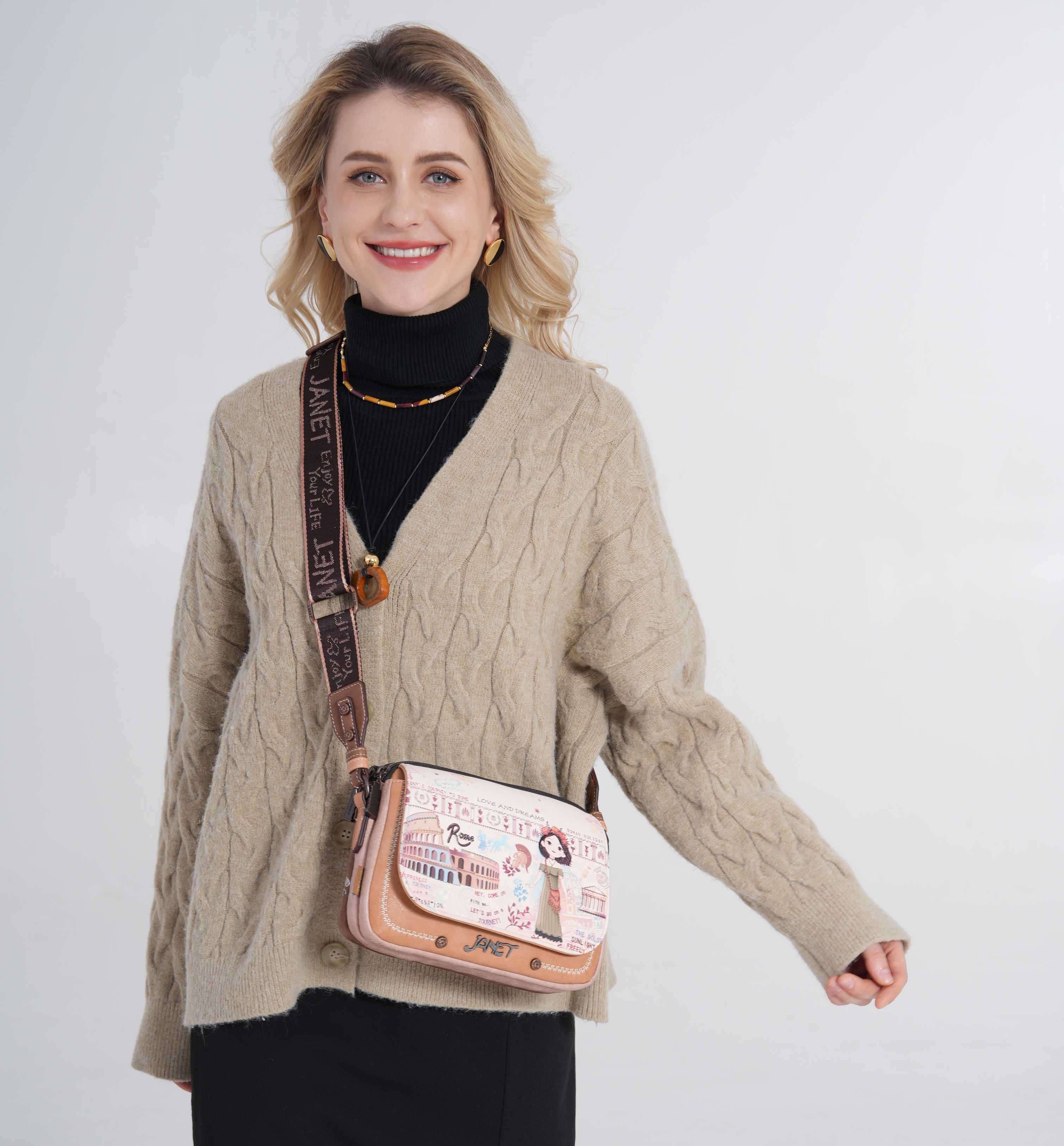 Janet Denese crossbody kabelka s preklopom Tour Of Rome J-029B