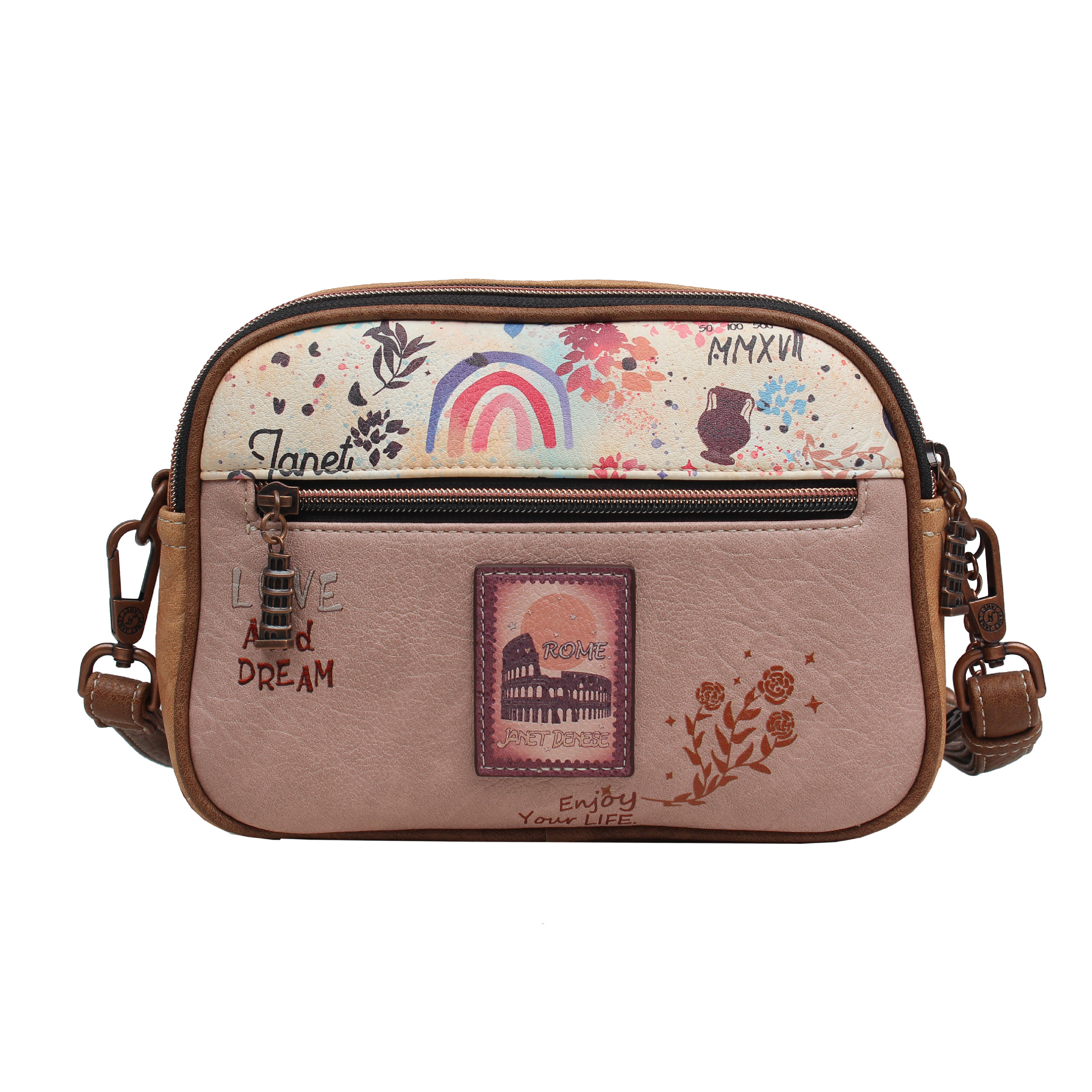 Janet Denese crossbody kabelka s priehradkami Tour Of Rome J-092B