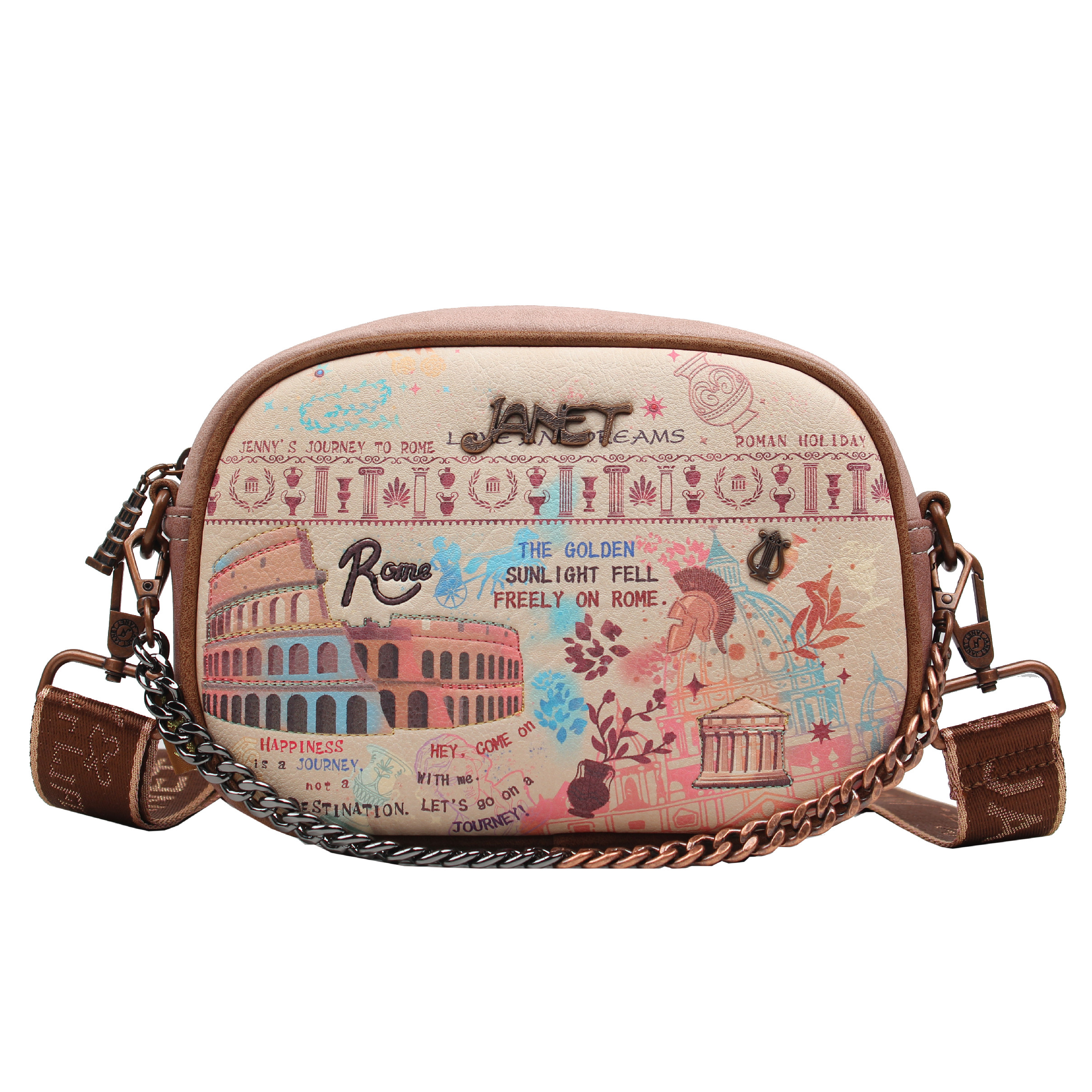 Janet Denese crossbody kabelka s retiazkou Tour Of Rome J-002B