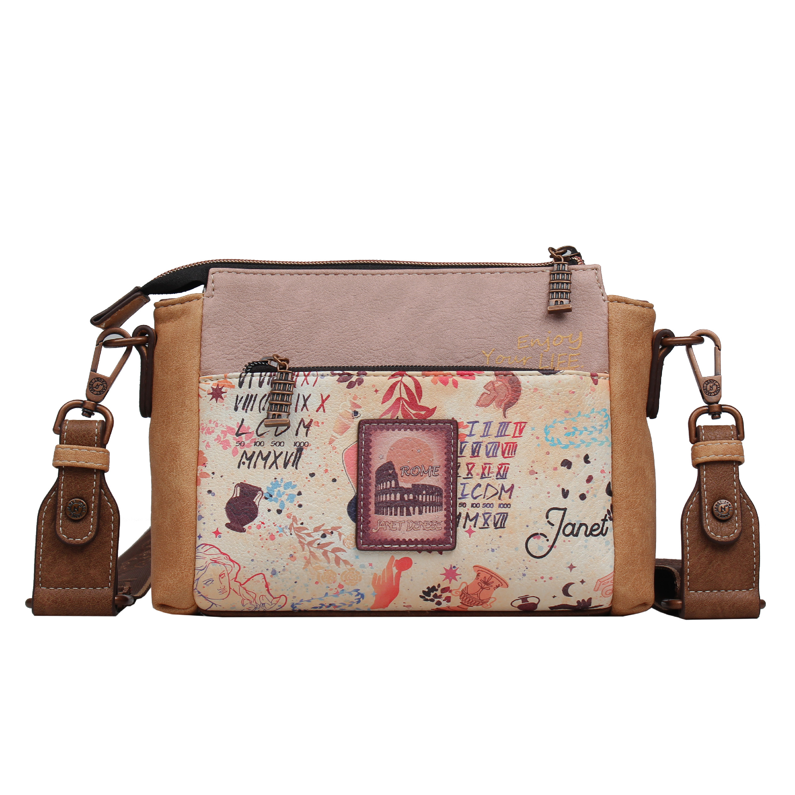 Janet Denese crossbody kabelka so širokým popruhom Tour Of Rome J-053B